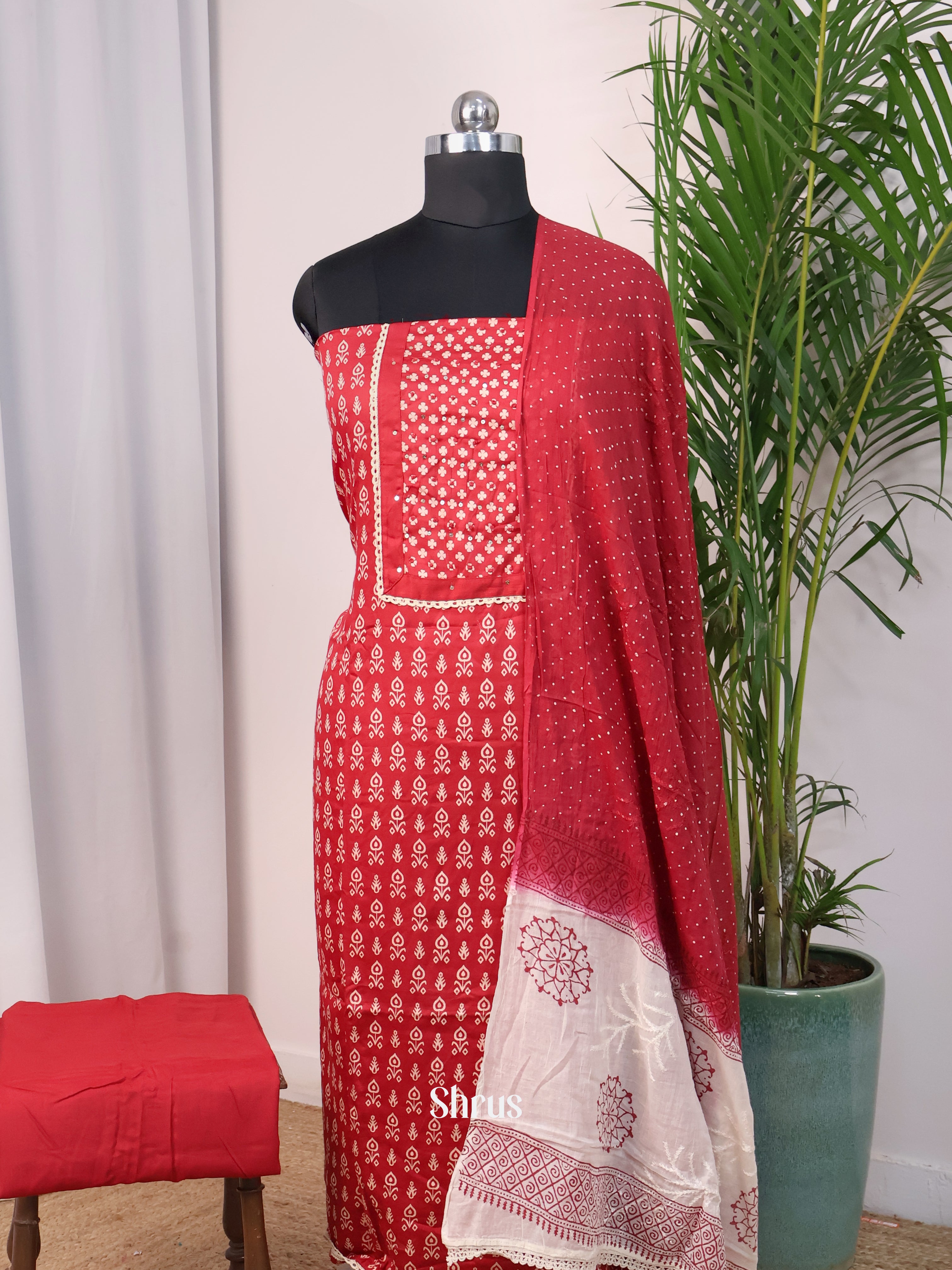 Red - Cotton salwar