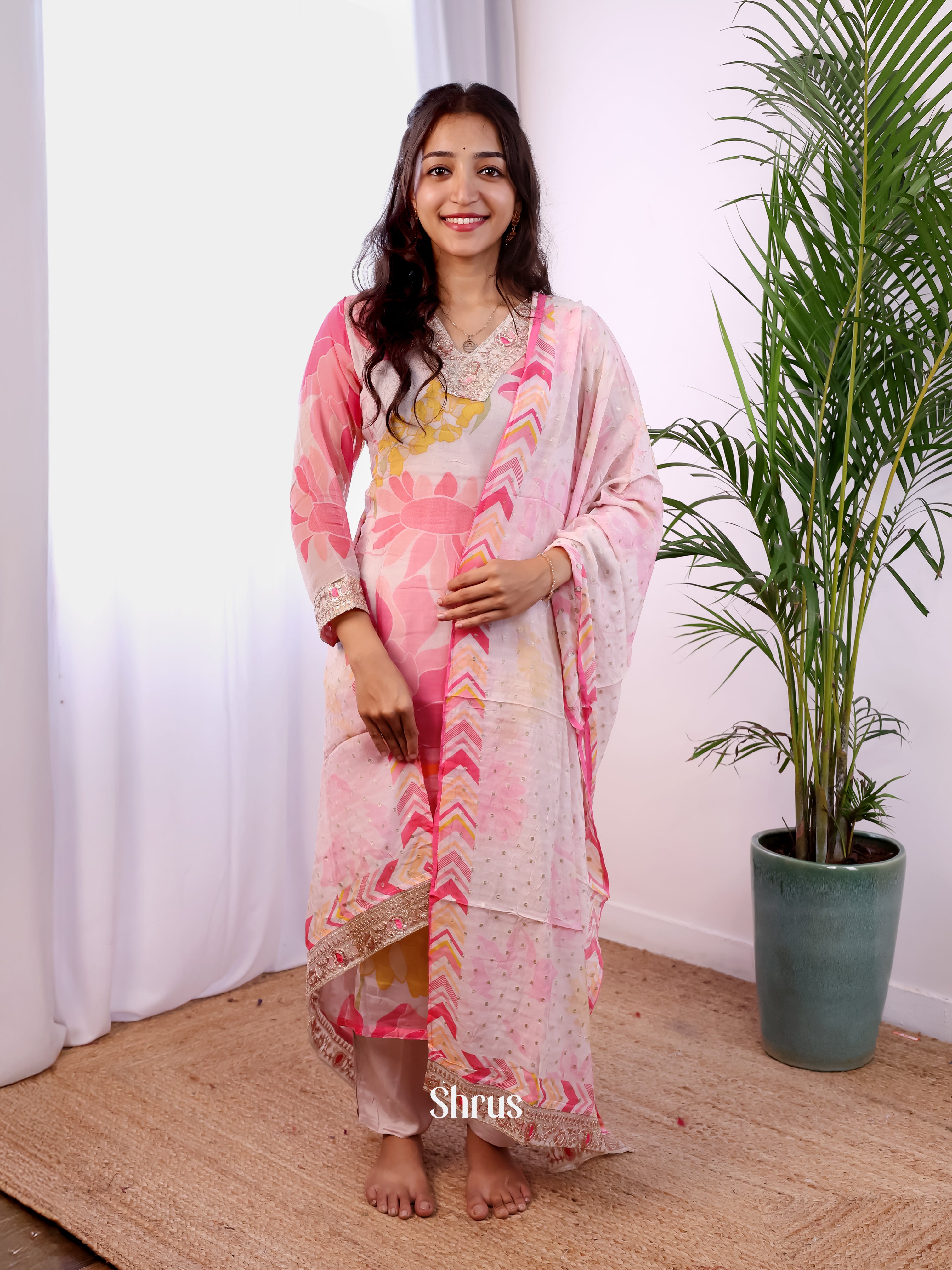 Pink - 3pc digital printed Readymade Suits