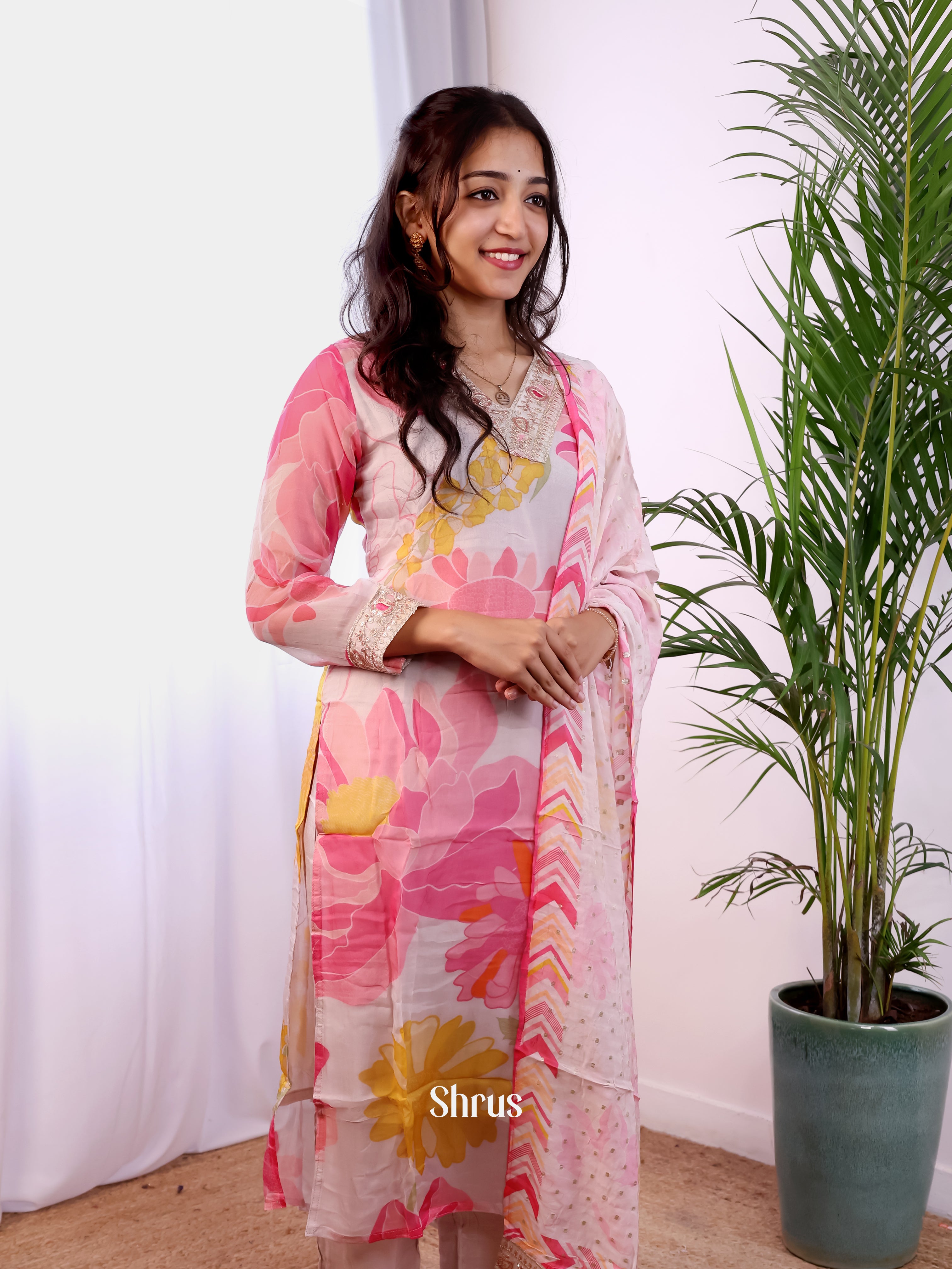 Pink - 3pc digital printed Readymade Suits