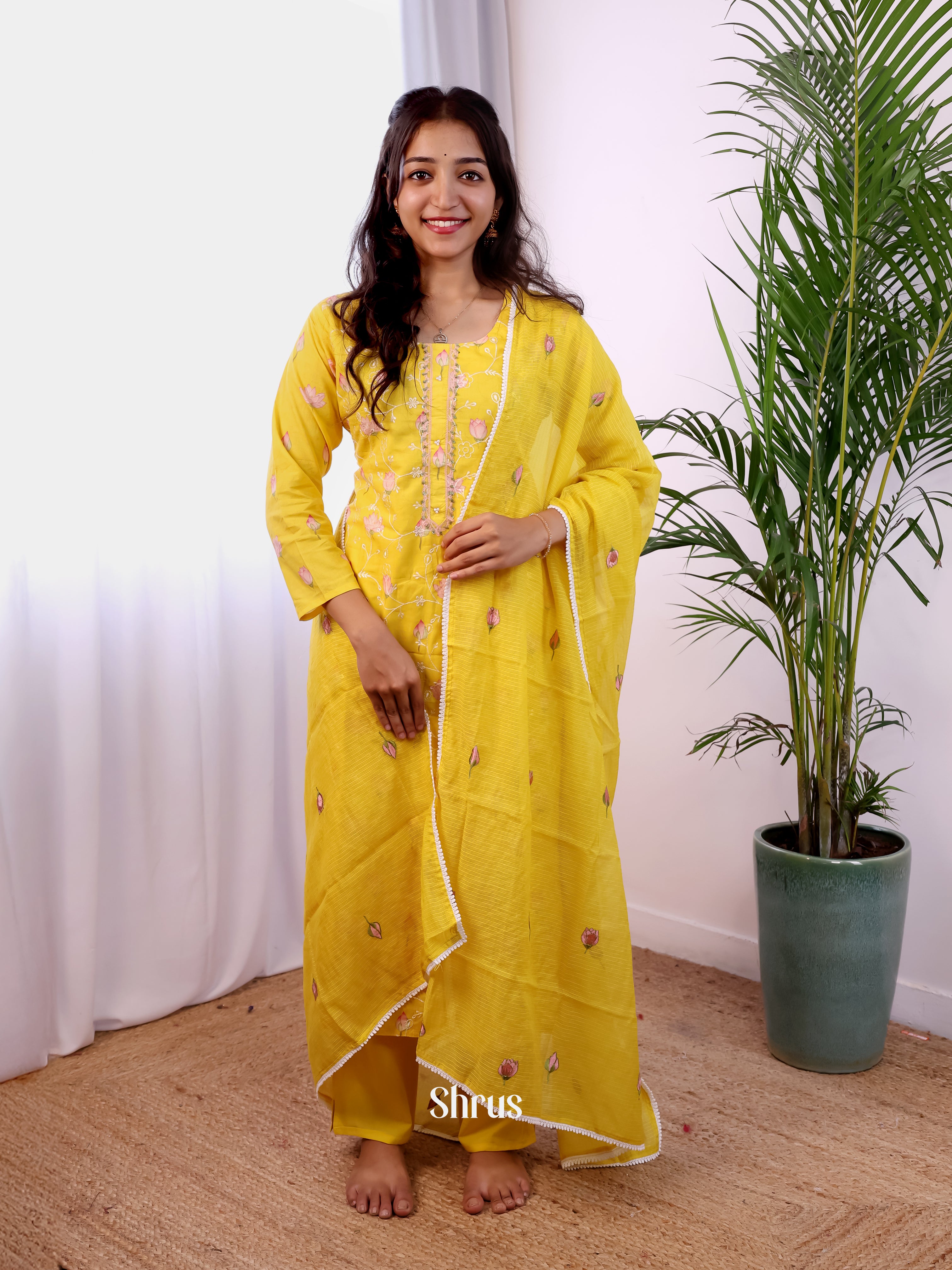 Yellow - 3pc Readymade Suits