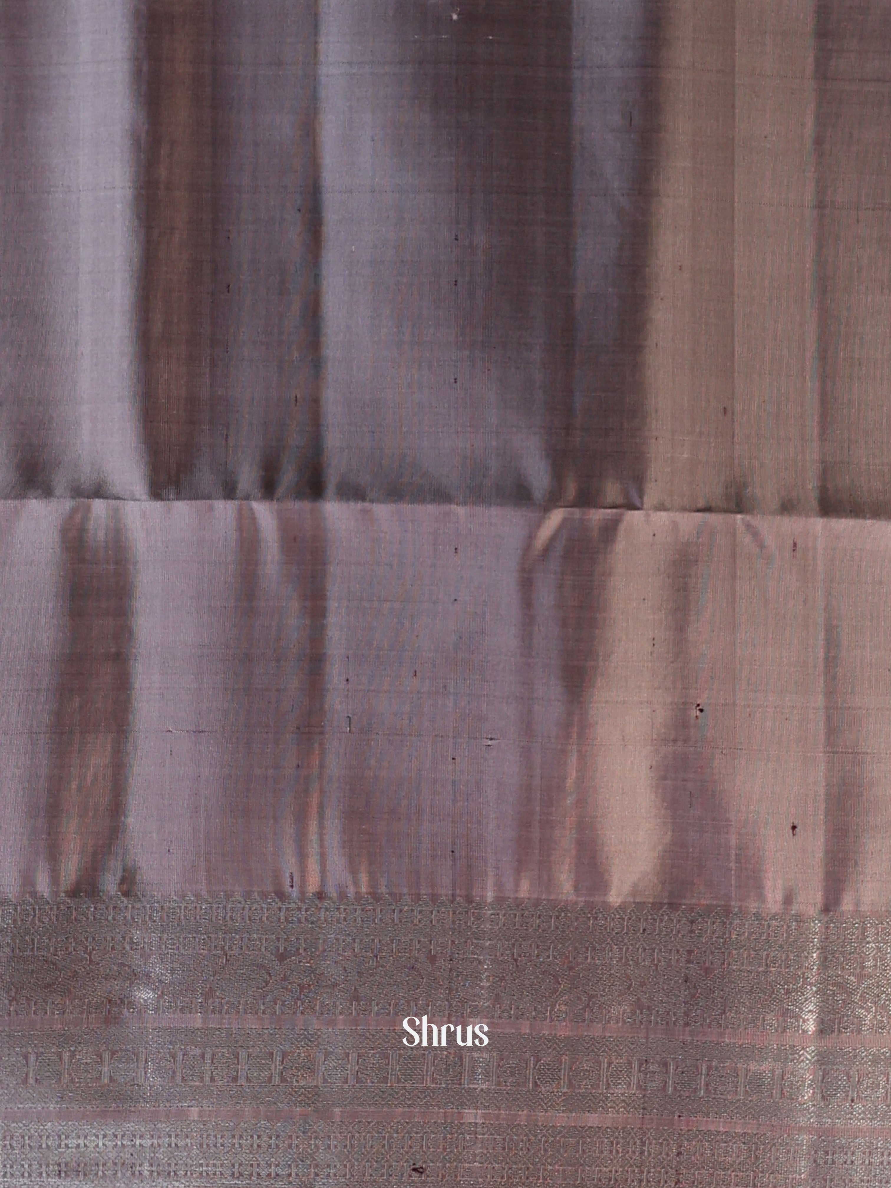 Coffee Brown & Grey - Soft Silk Saree