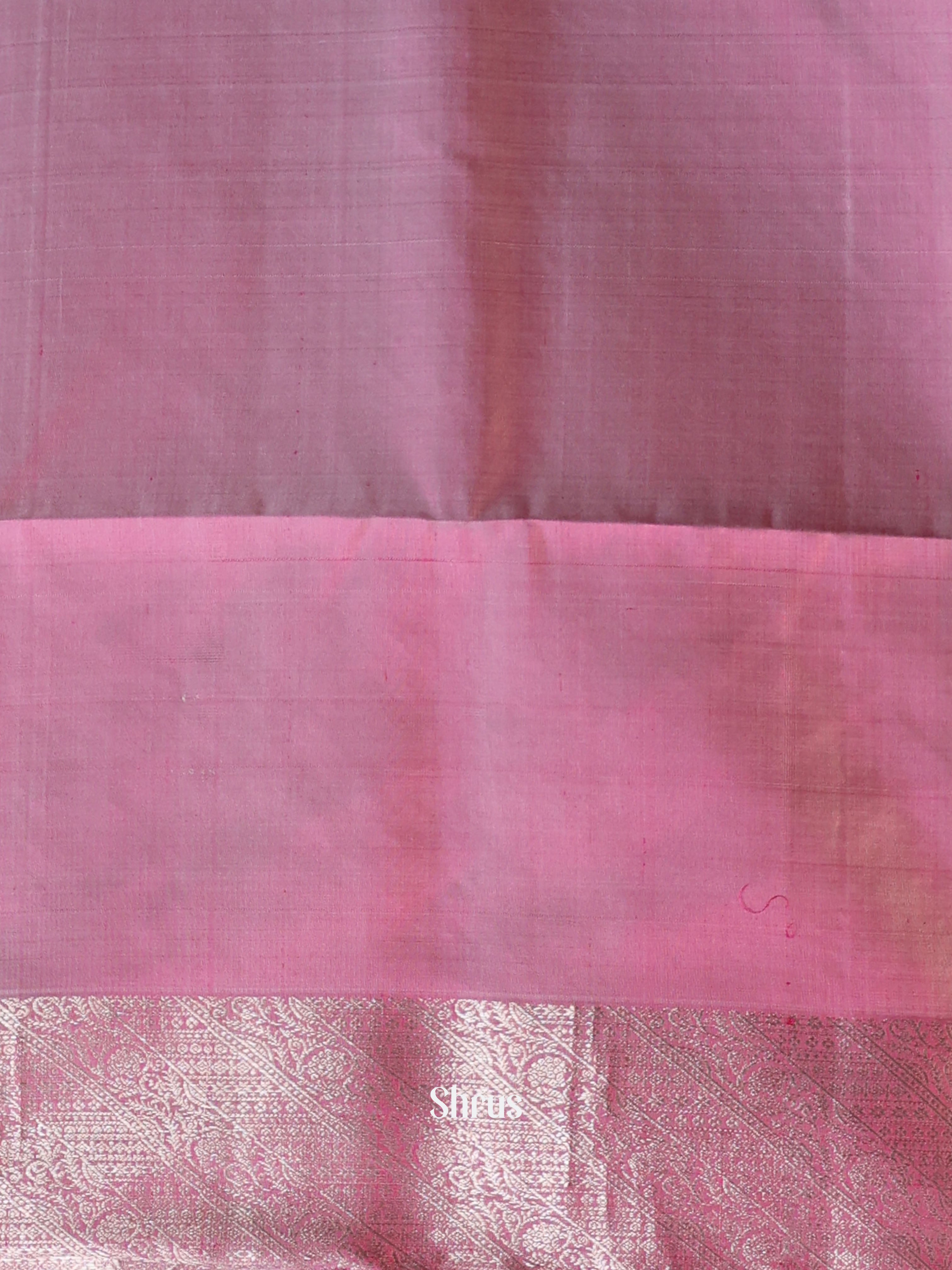 Reddish Pink & Peach- Soft Silk Saree