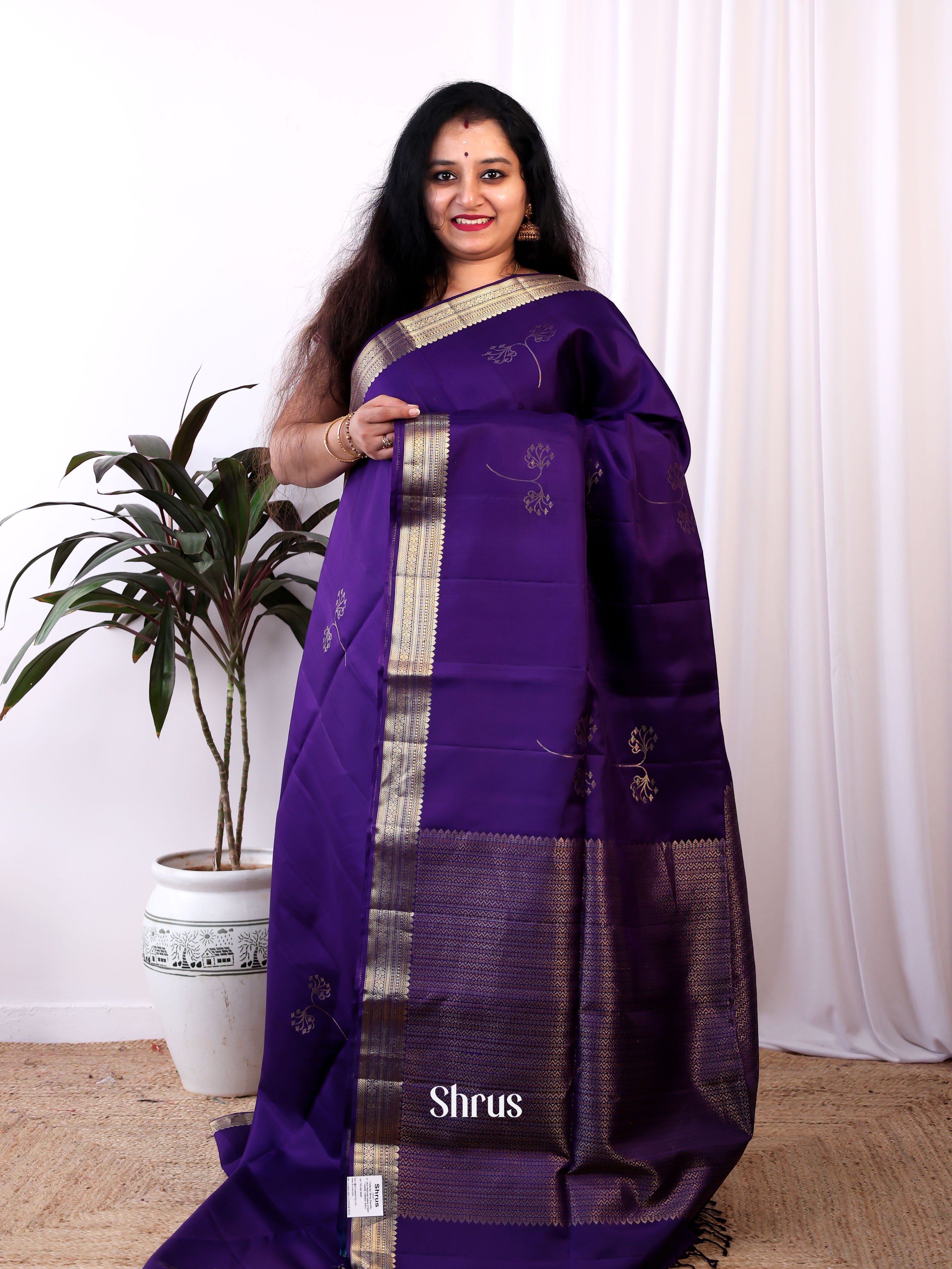 Violet(Single Tone) - Soft Silk Saree