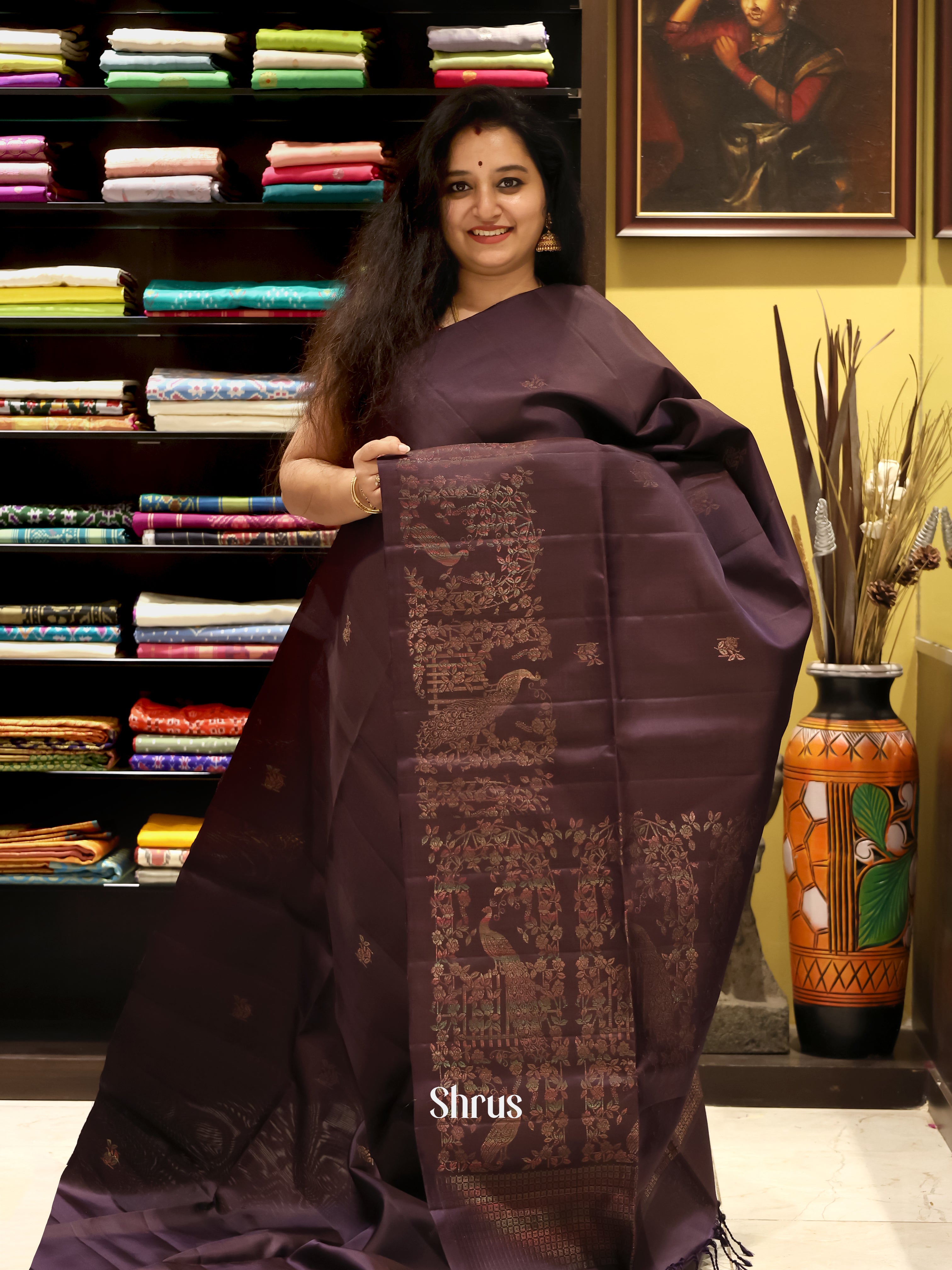 CJS12094 - Soft Silk Saree - Shop on Shrus.com