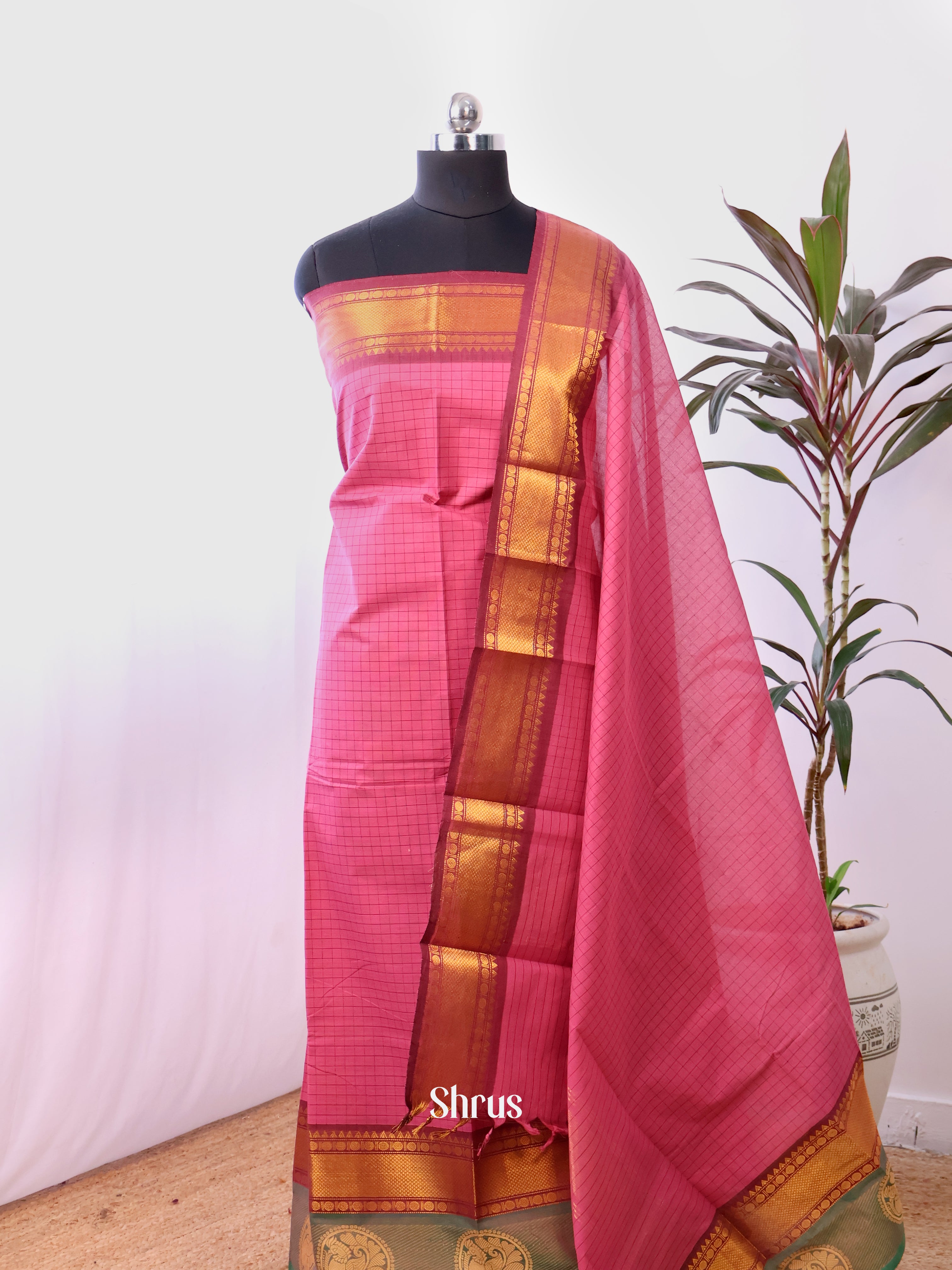 CJS14177 - chettinad top & dupatta combo