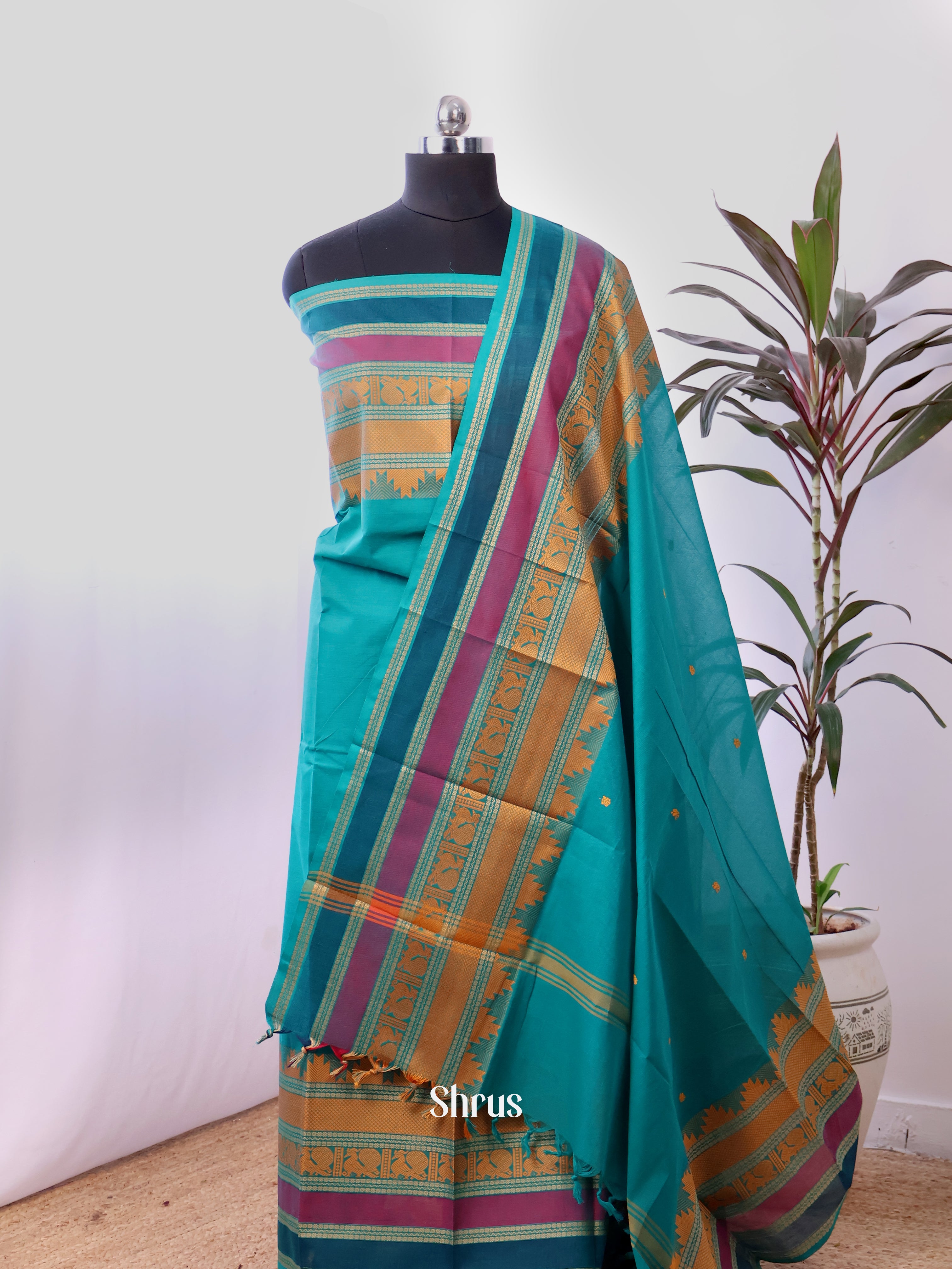 CJS14193 - chettinad top & dupatta combo