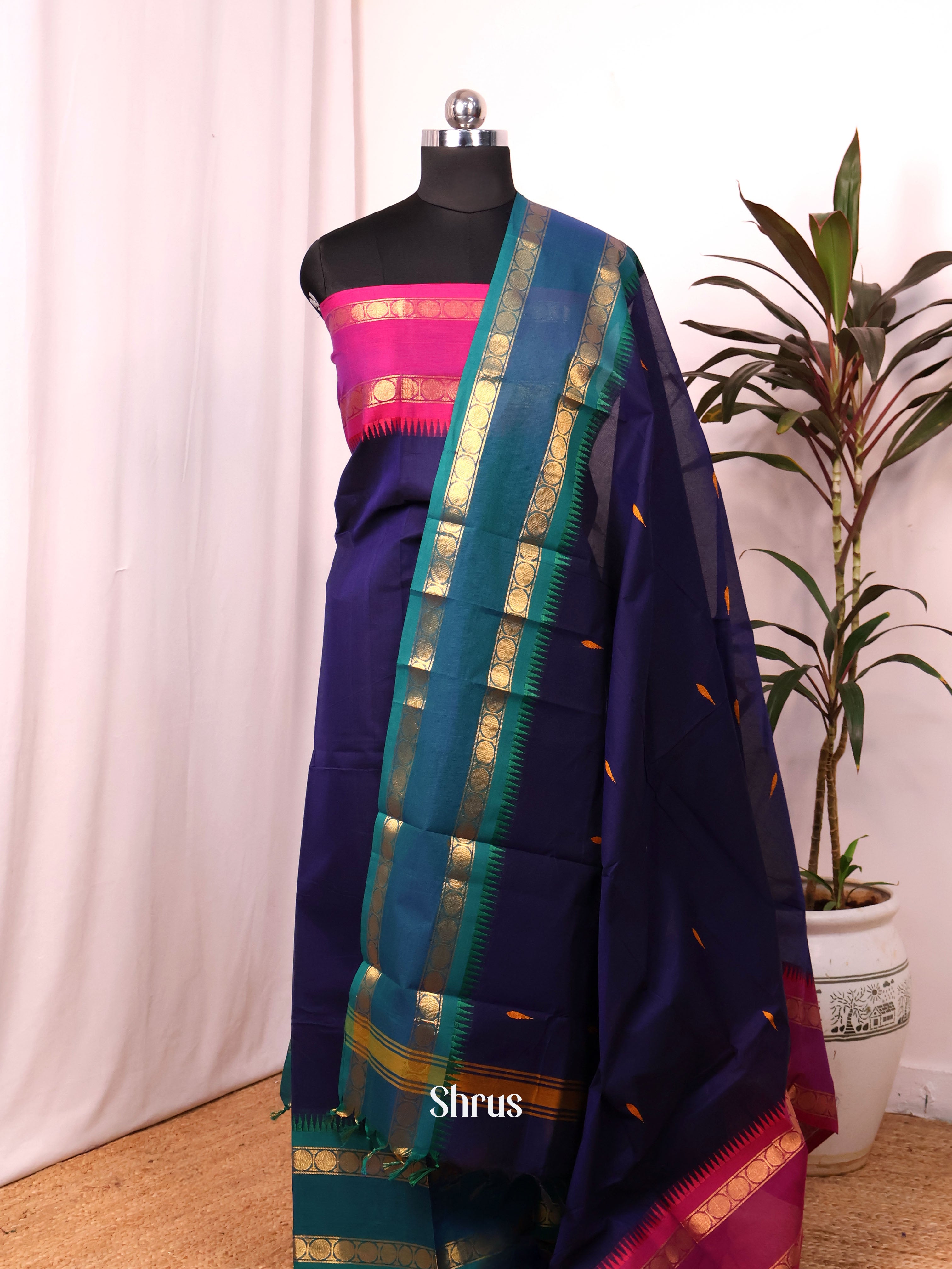 Violet & Pink - chettinad top & dupatta combo