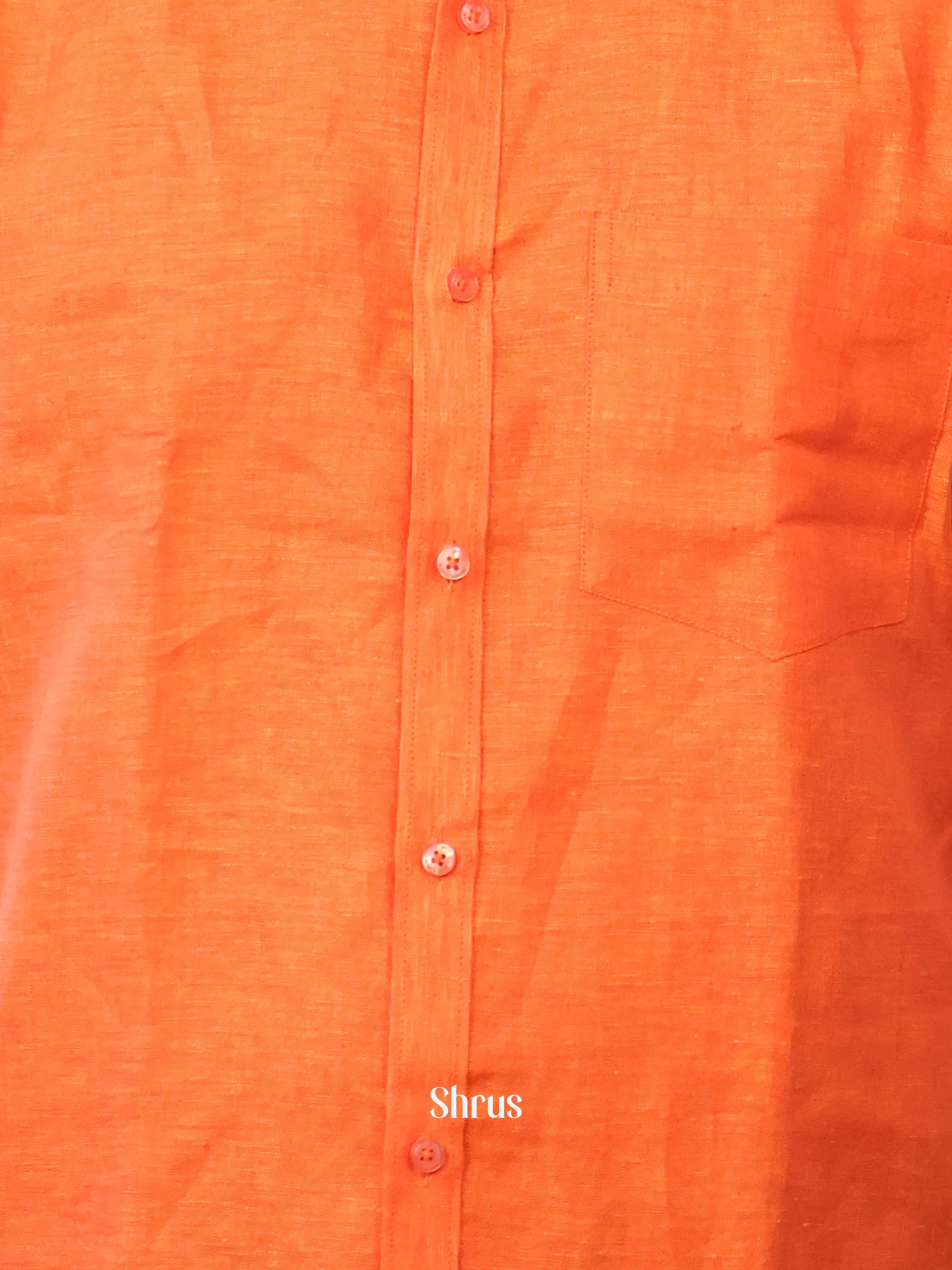 Orange - Pure Linen Shirt