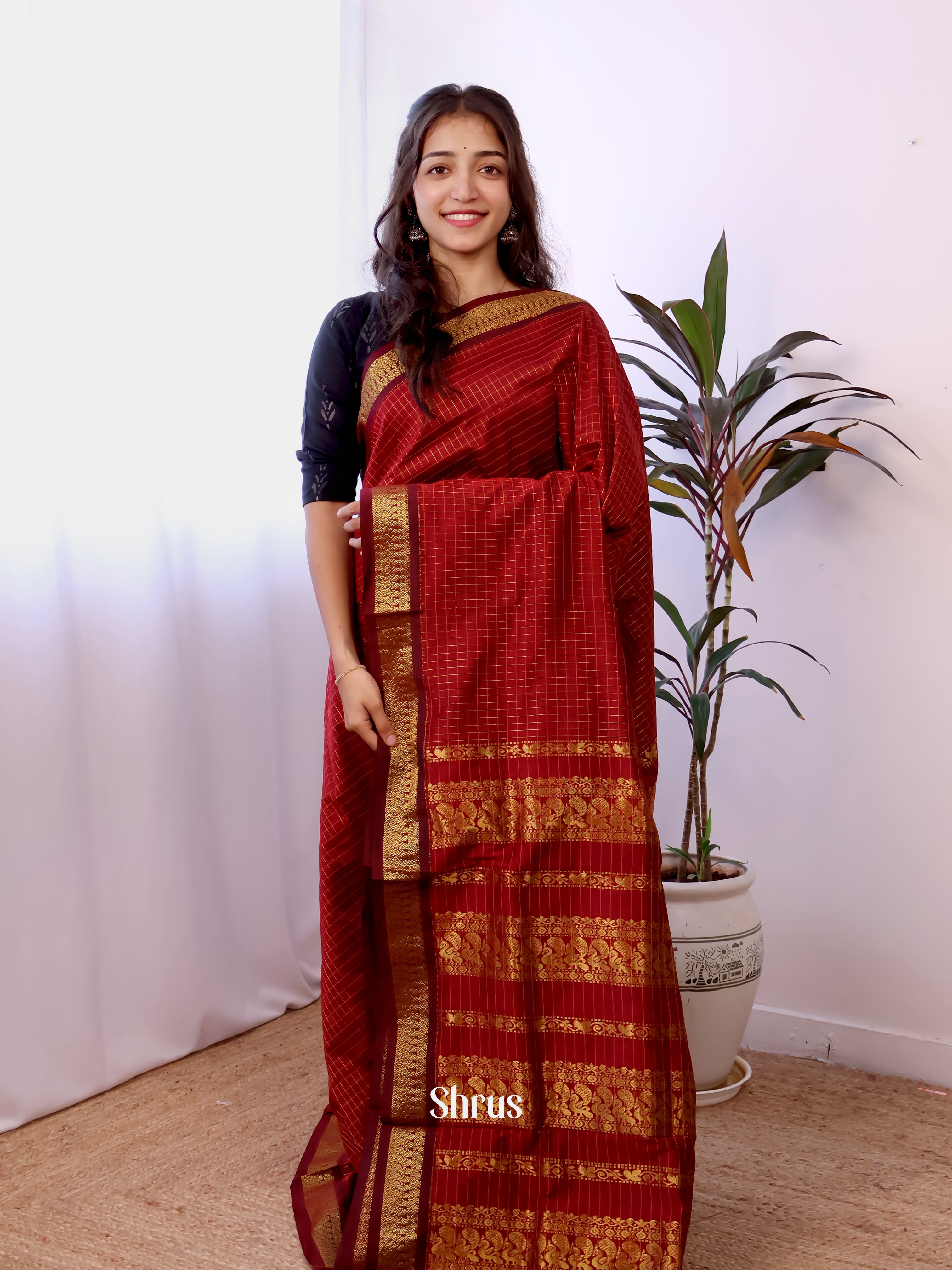 Red  - Kalyani Cotton Saree