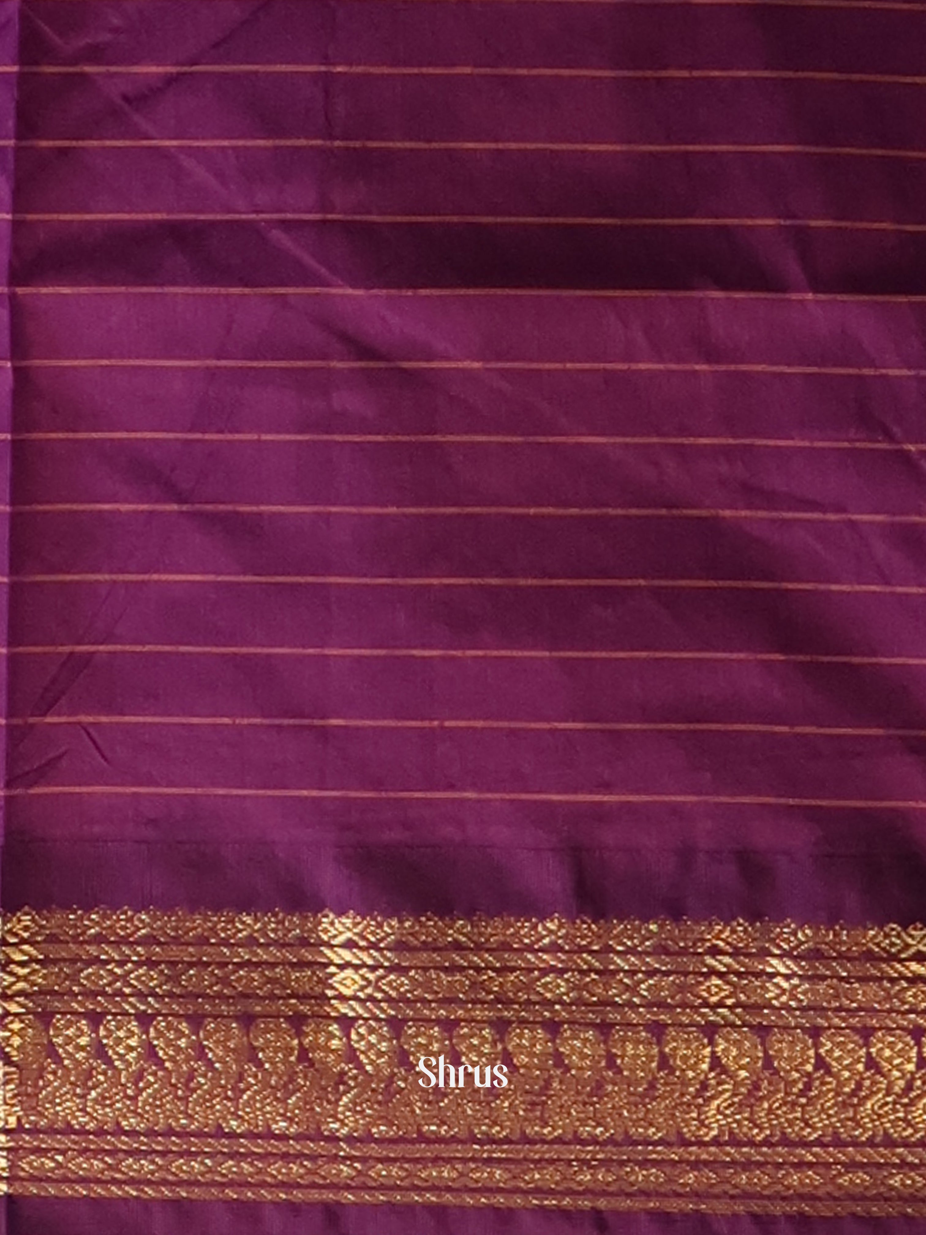 Grey & Purple  - Kalyani Cotton Saree