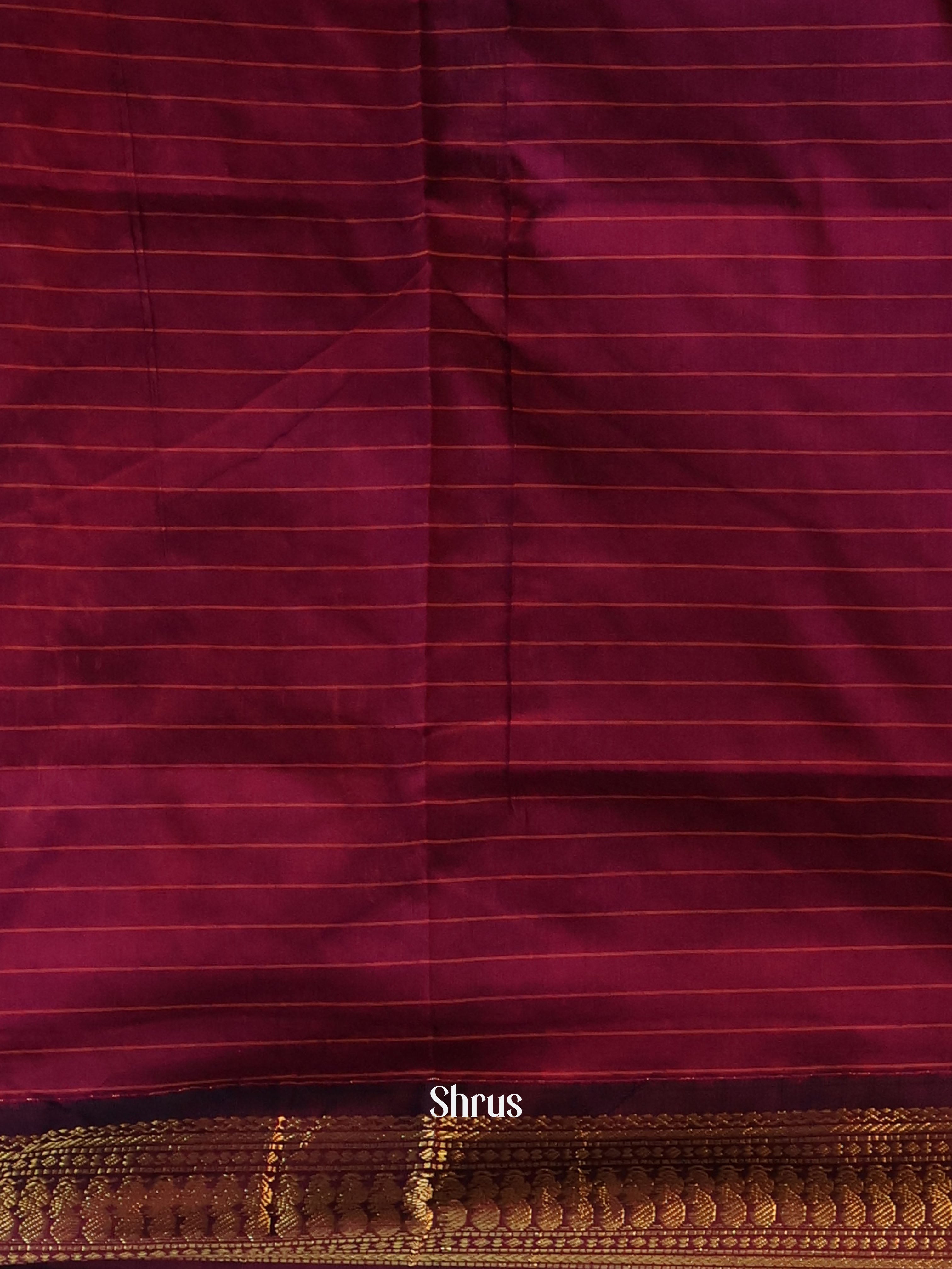 Brown & Purple - Kalyani Cotton Saree