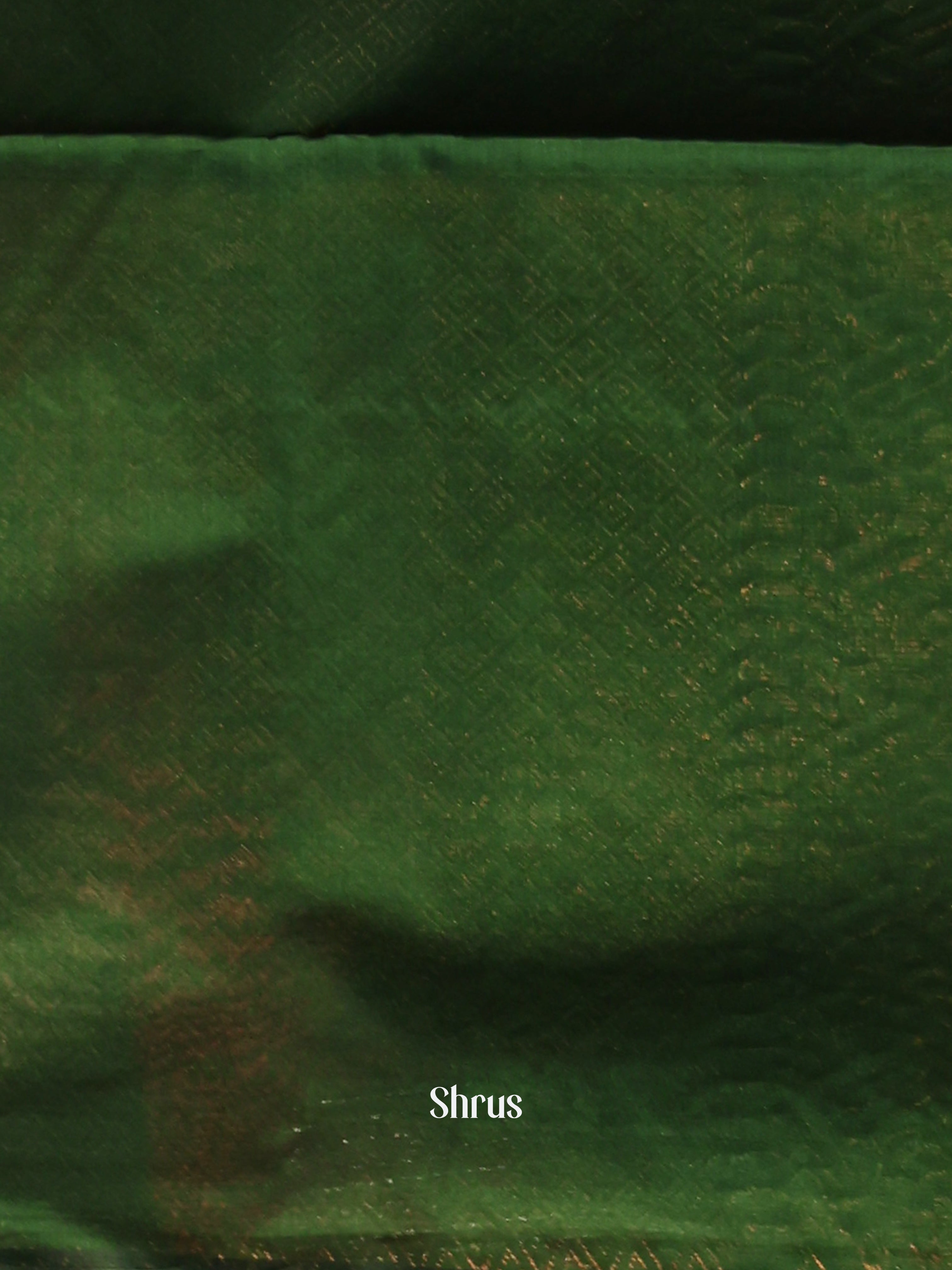 Brown & Green - Semi Silkcotton Saree