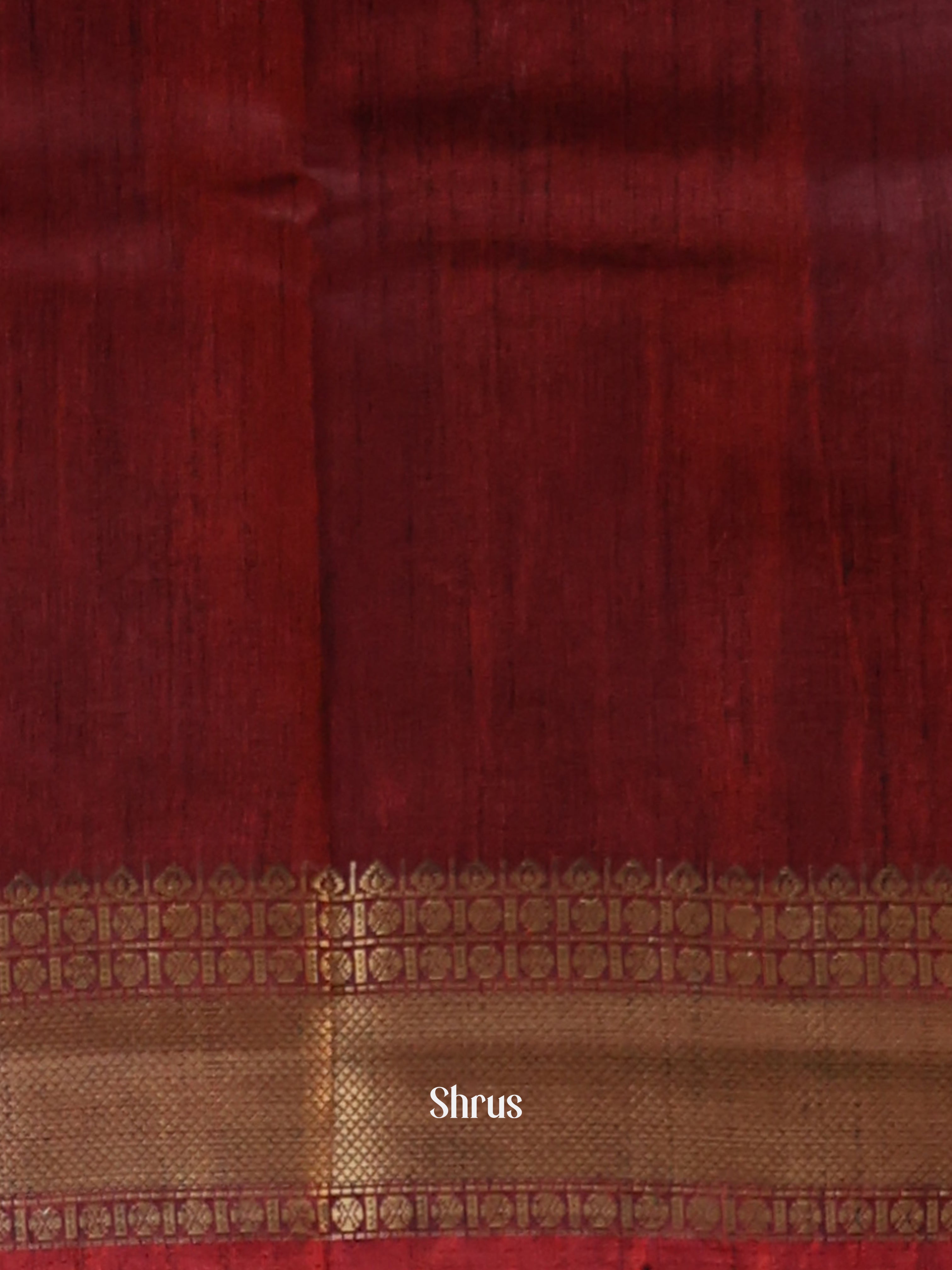 Red & Maroon- Semi Patola Saree