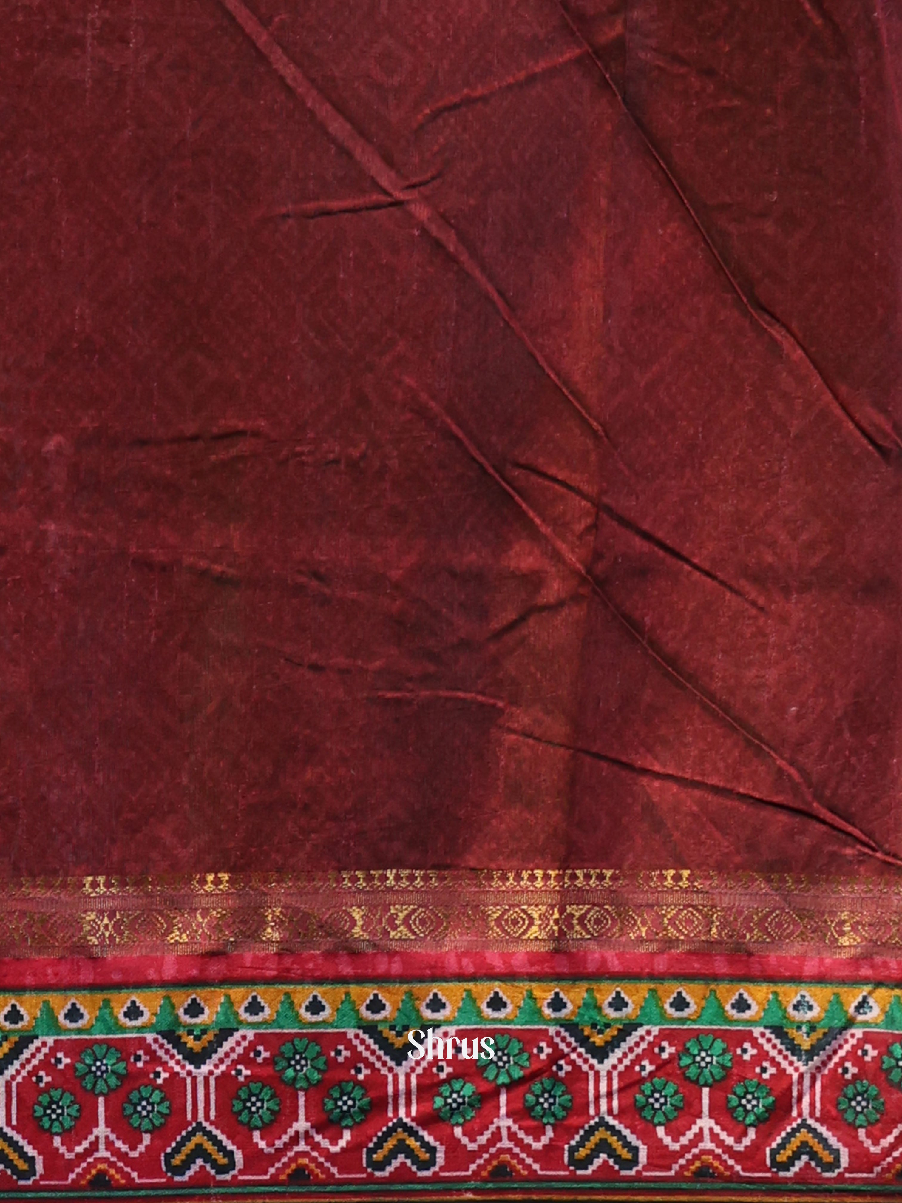 Red & Maroon- Semi Patola Saree