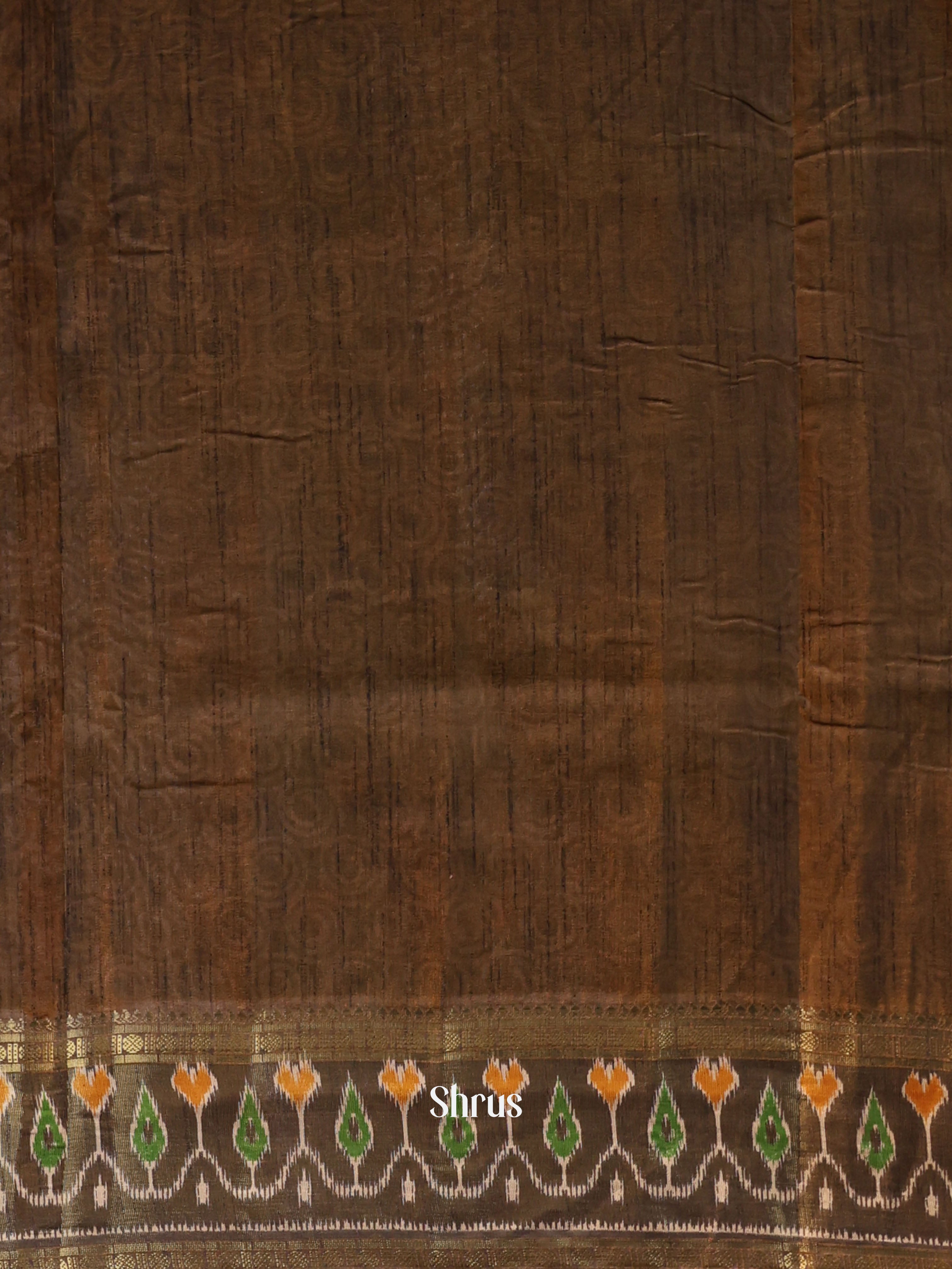 Brown - Semi Patola Saree