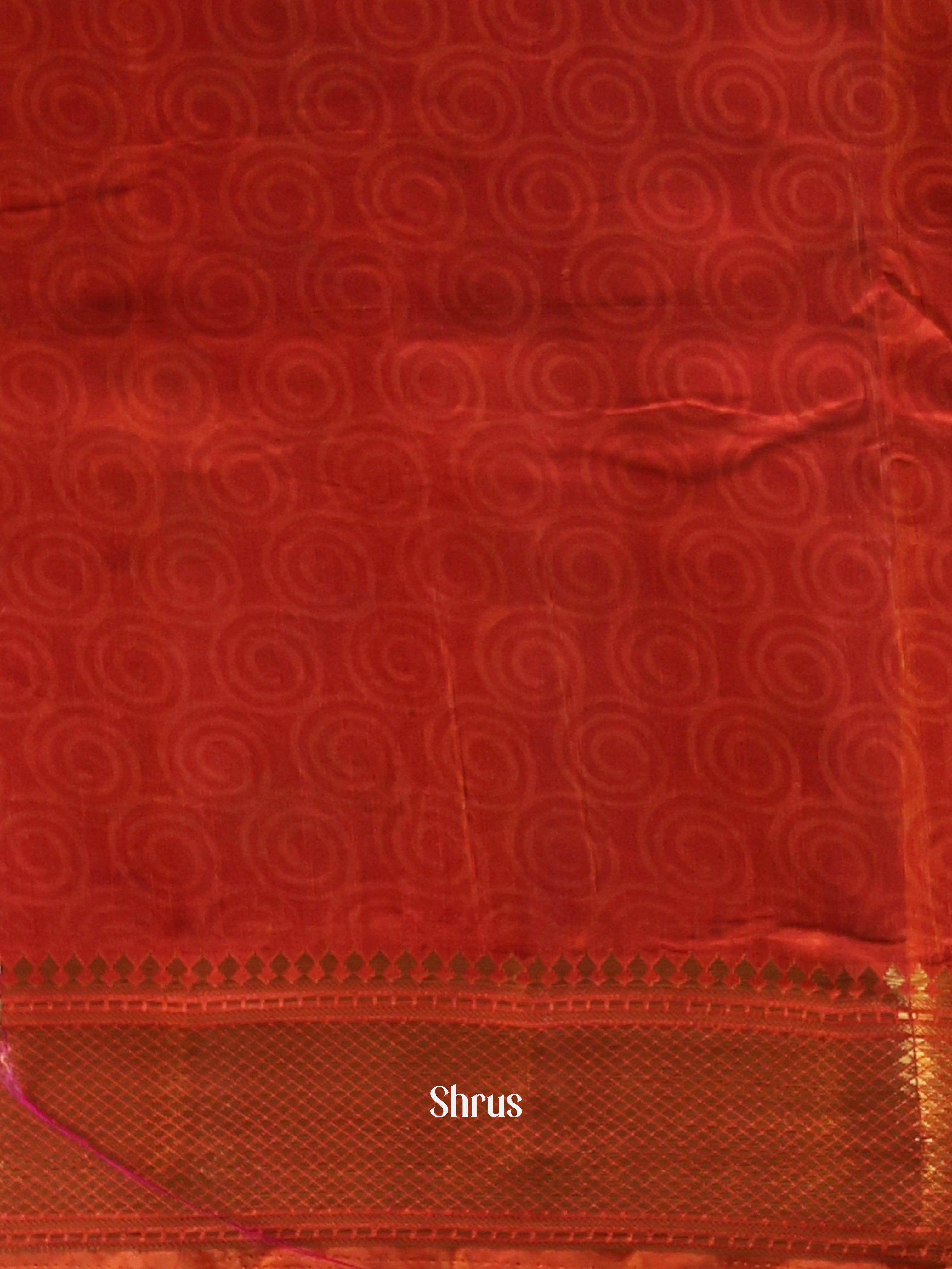 Mustard & Red - Semi Patola Saree