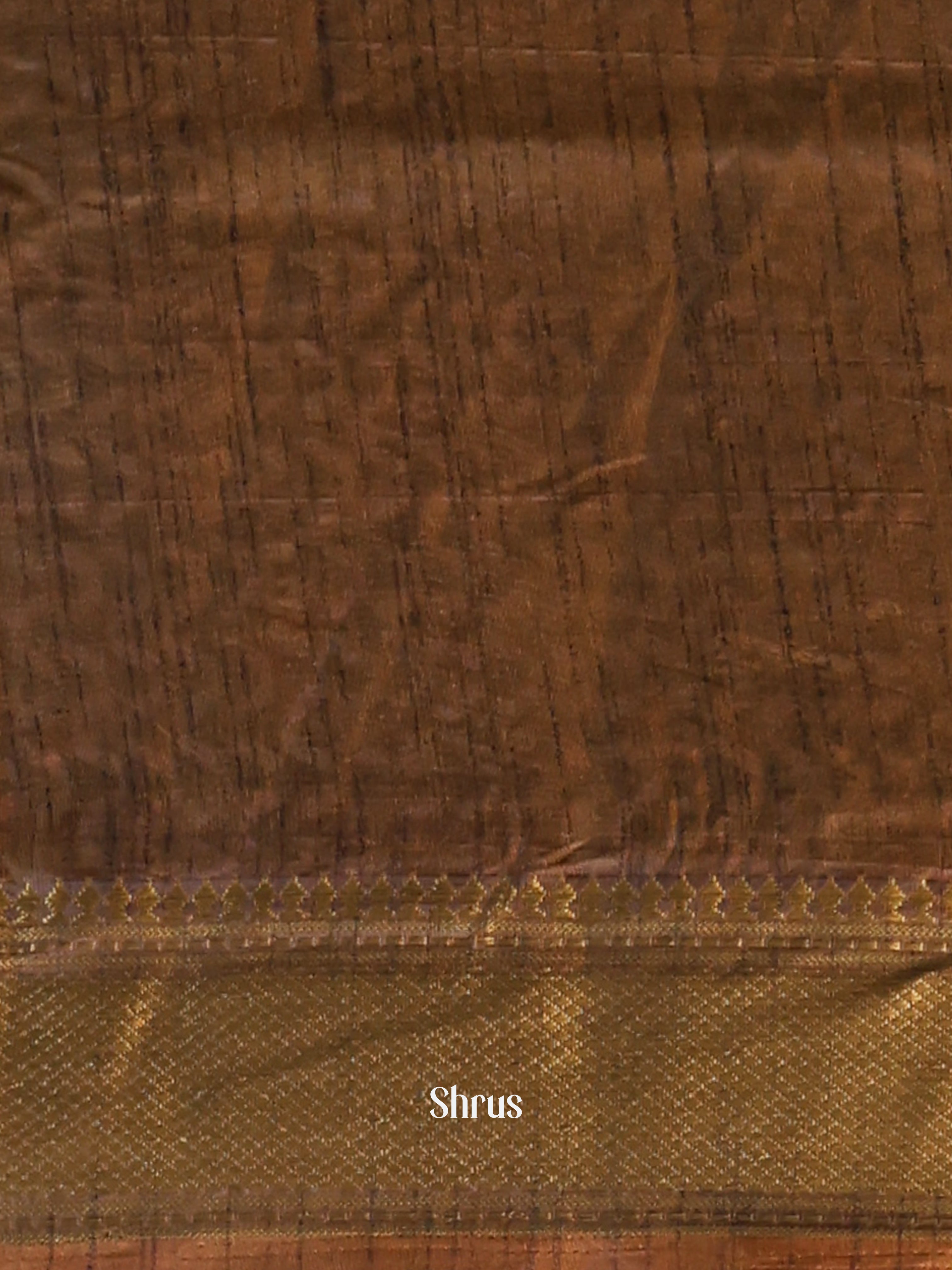 Mustard & Brown - Semi Patola Saree