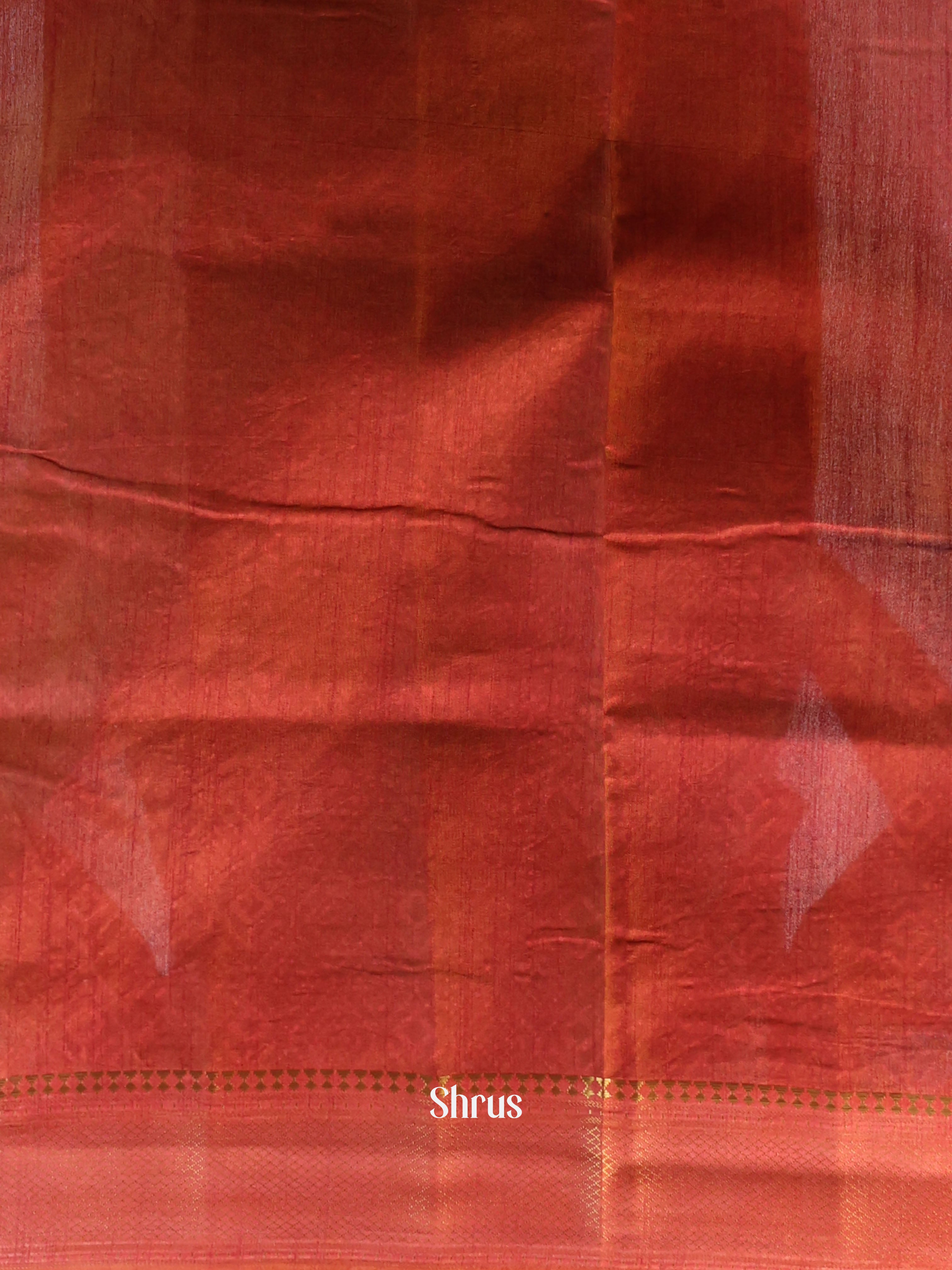 Mustard & Red - Semi Patola Saree