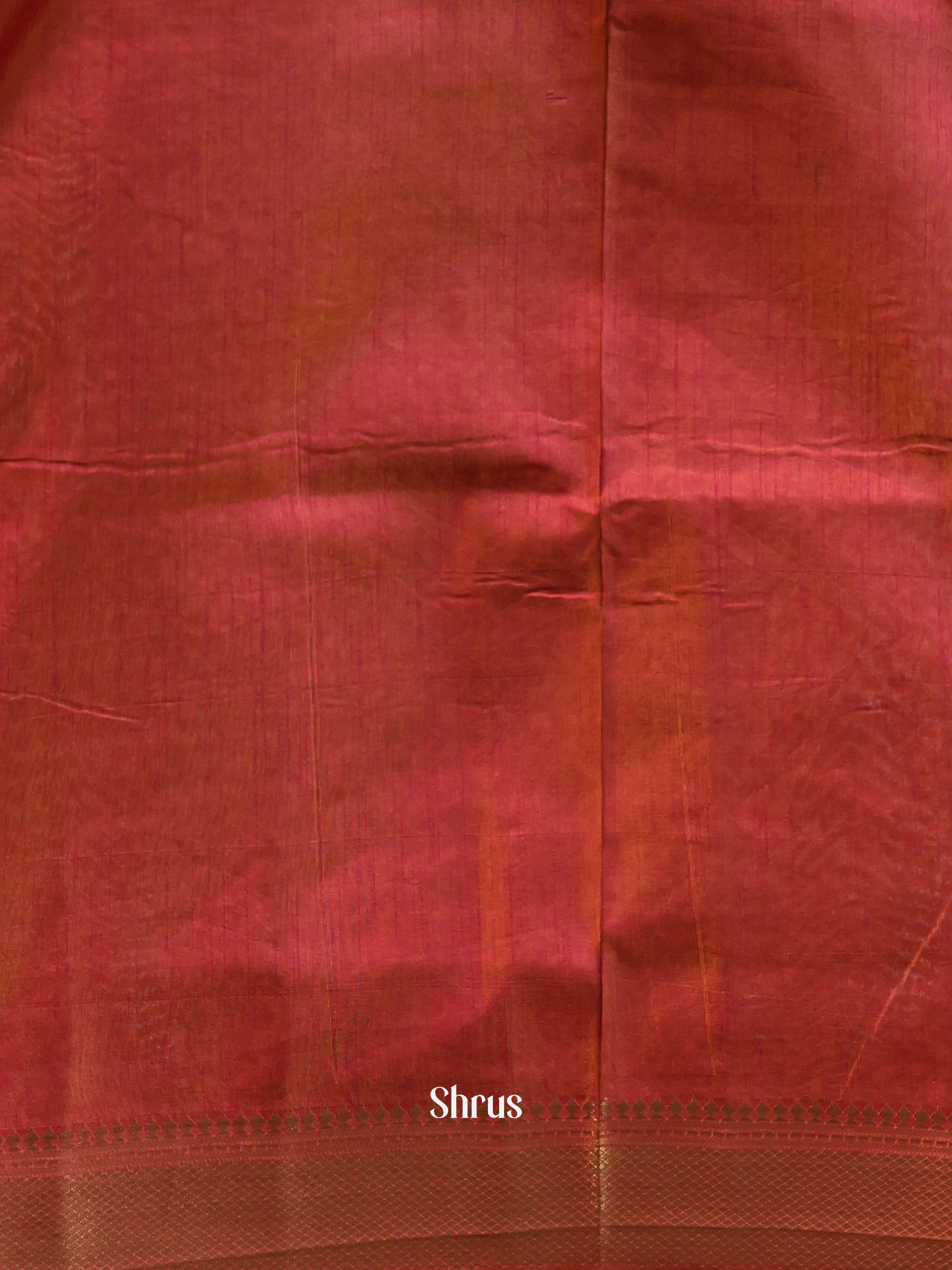 Grey & Orange - Semi Patola Saree