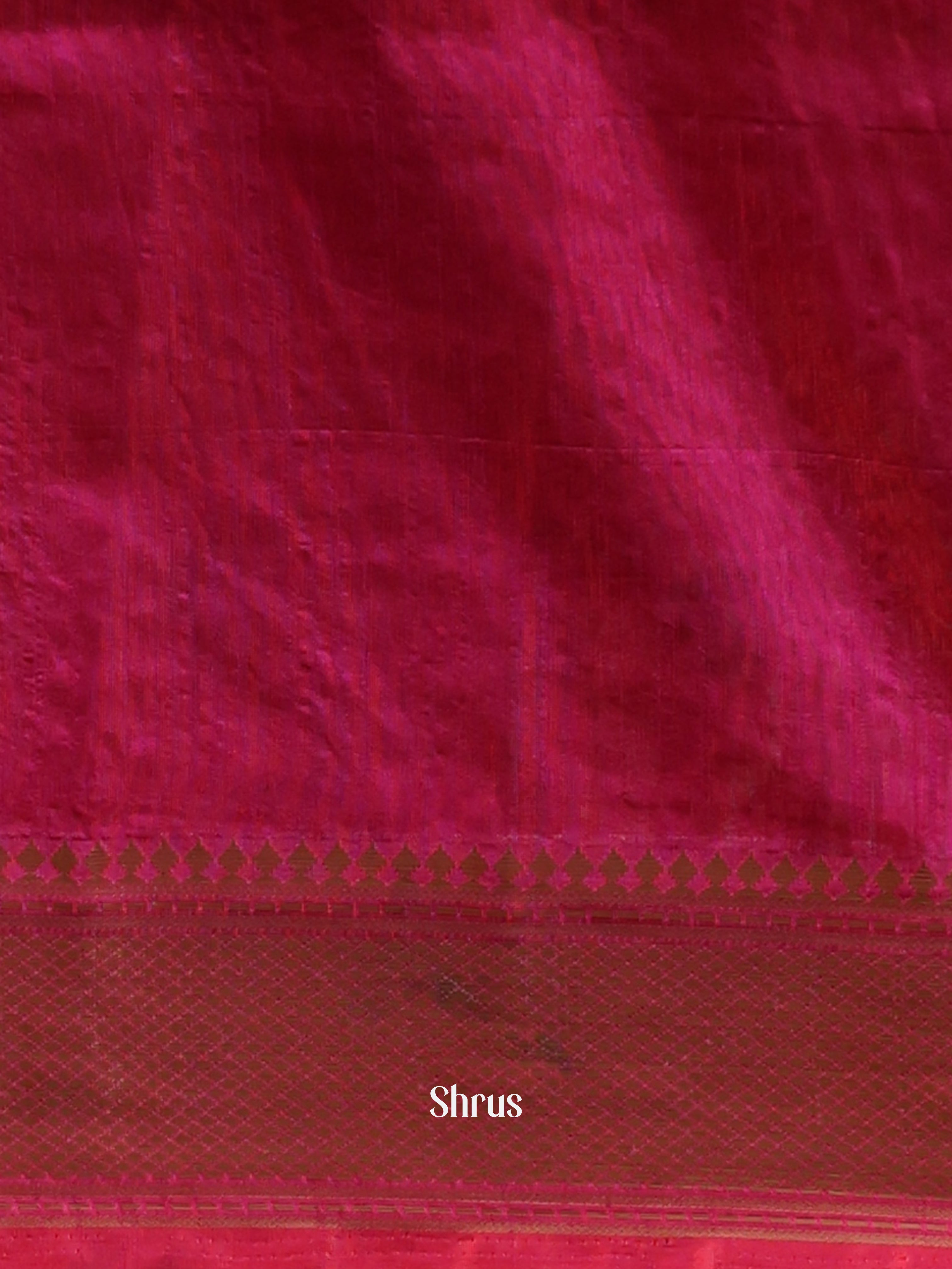 Brown & Pink - Semi Patola Saree