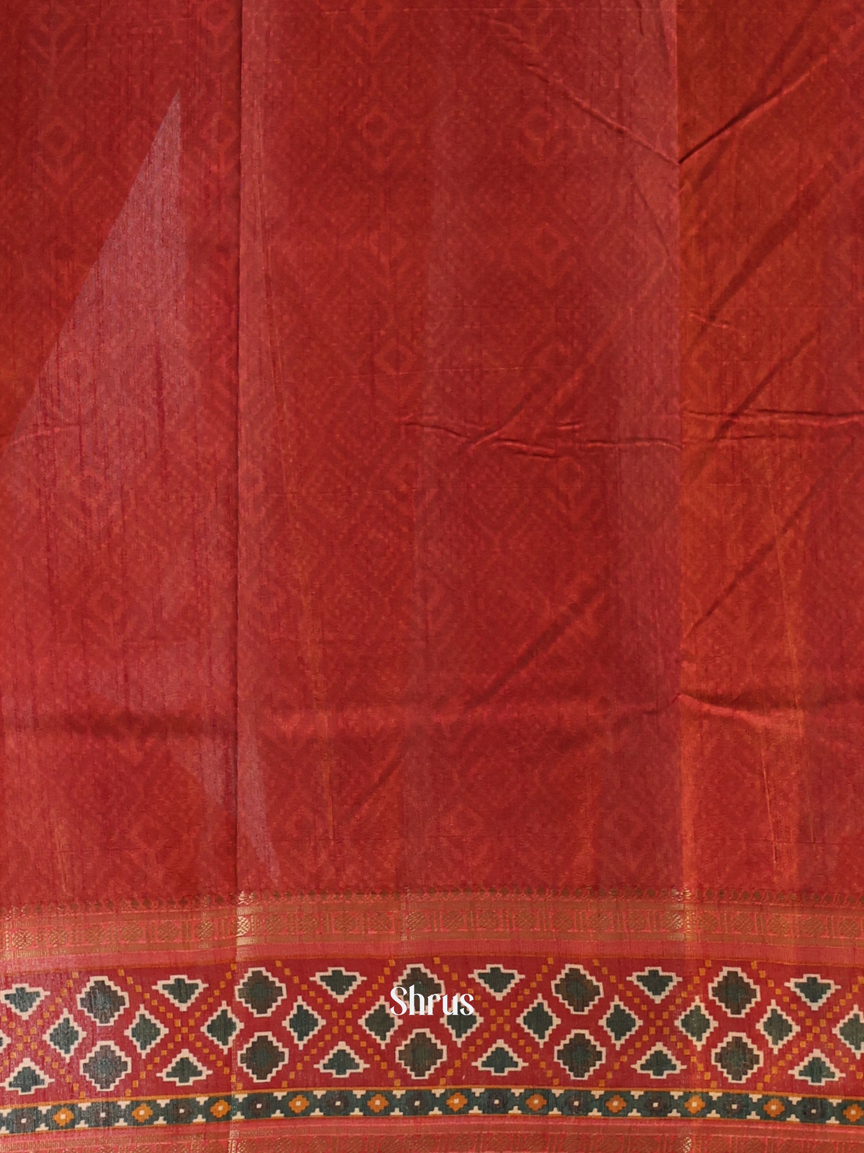 Green & Brick - Semi Patola Saree