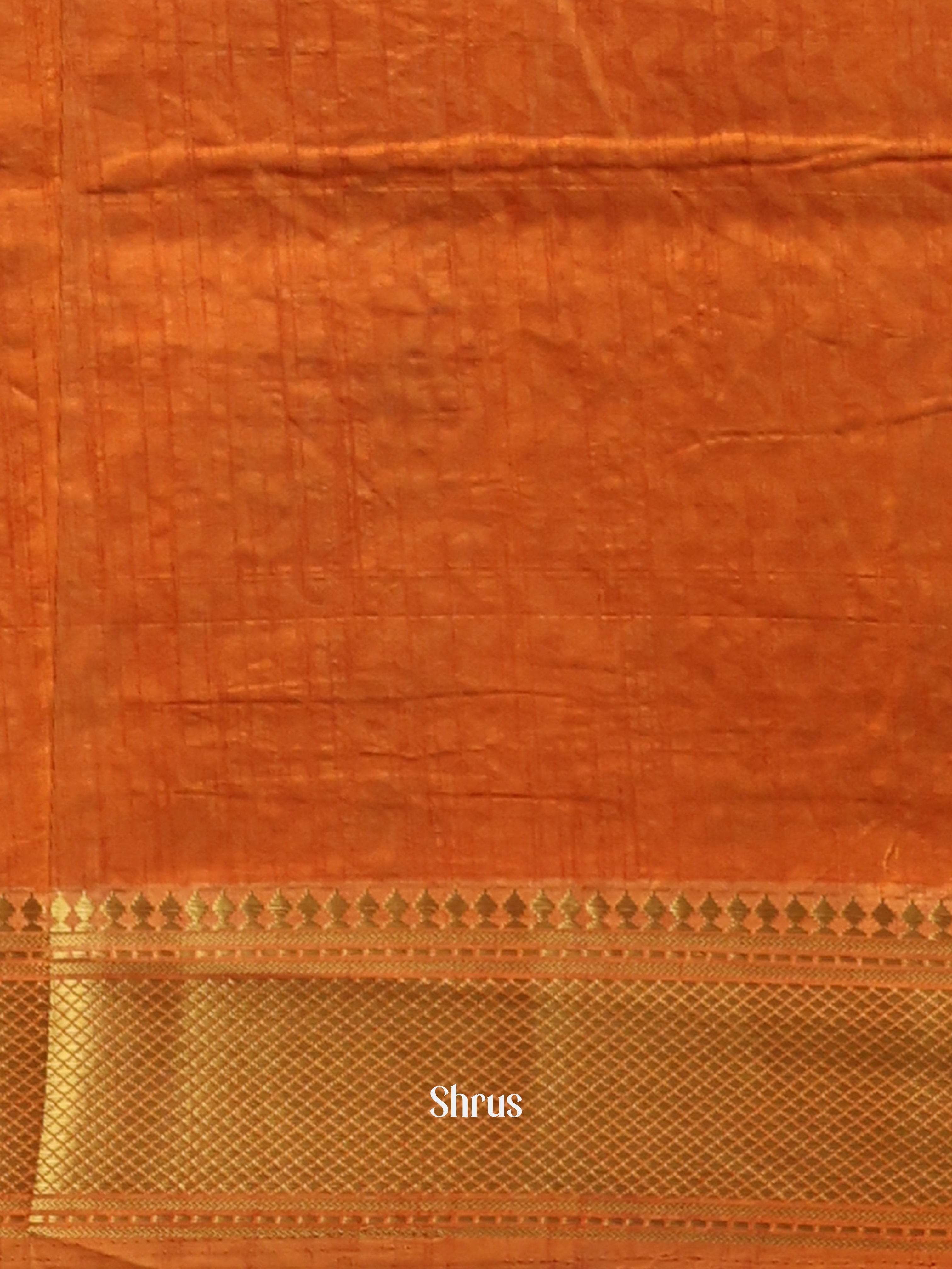 Brown & Orange - Semi Patola Saree