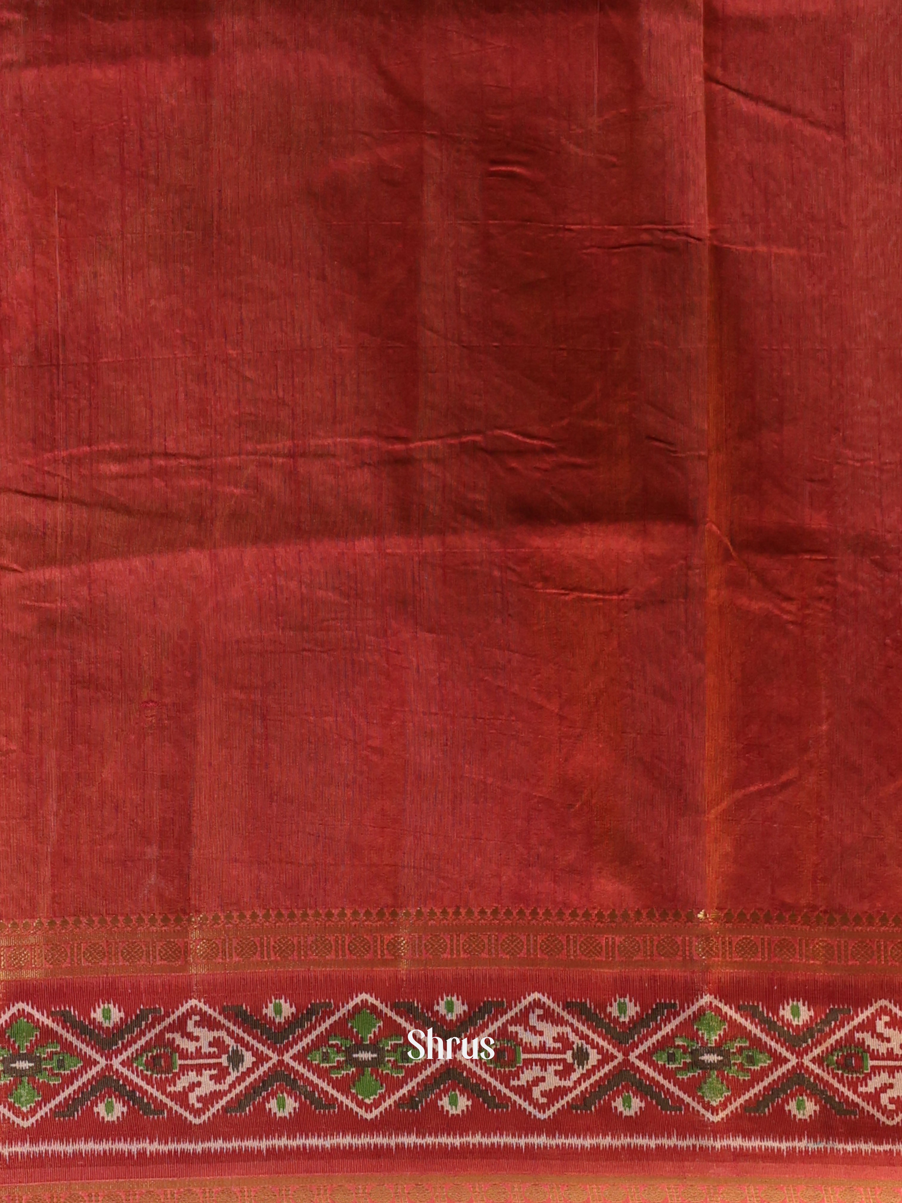 Brown & Brick- Semi Patola Saree