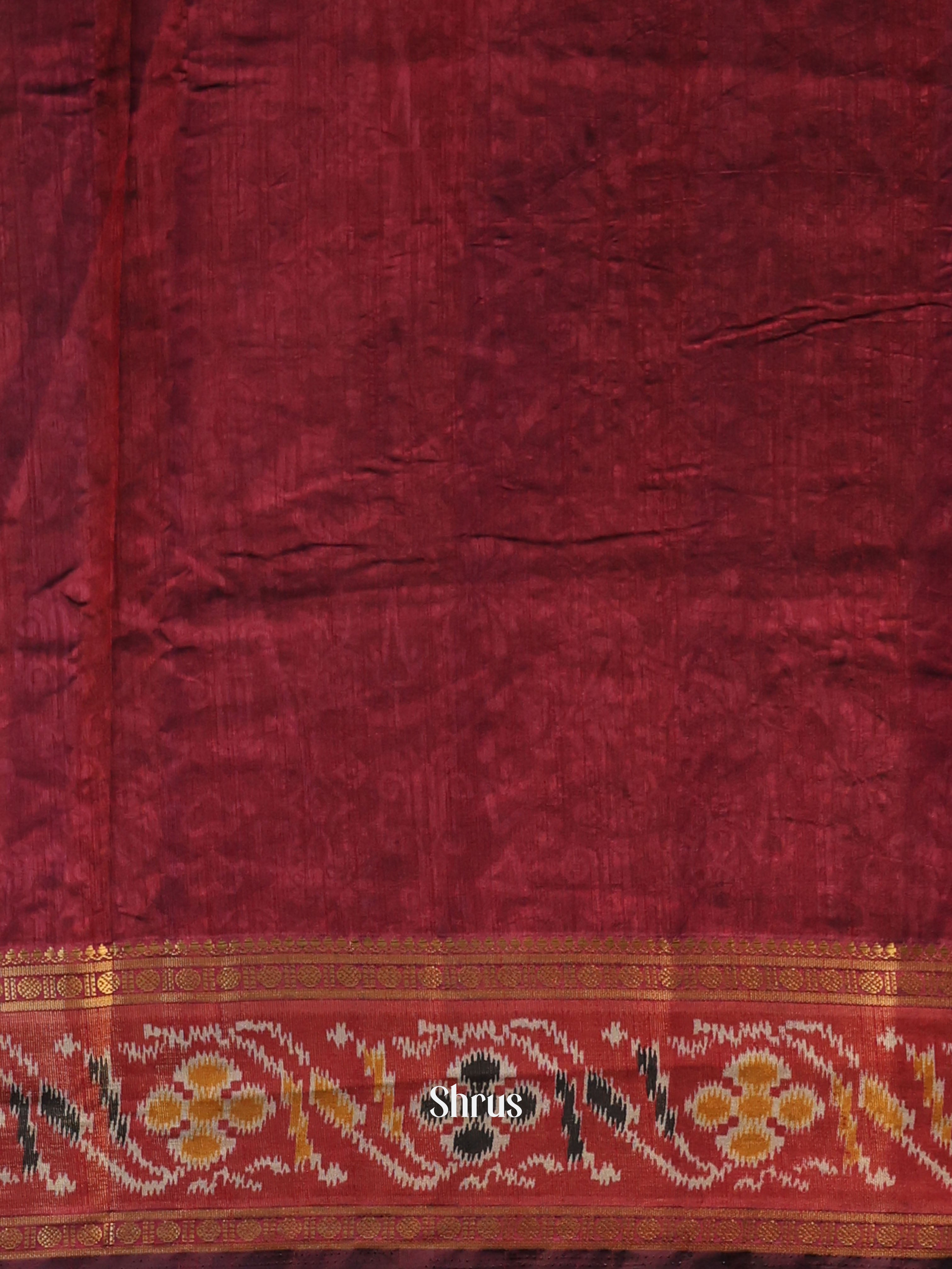 Black & Maroon - Semi Patola Saree