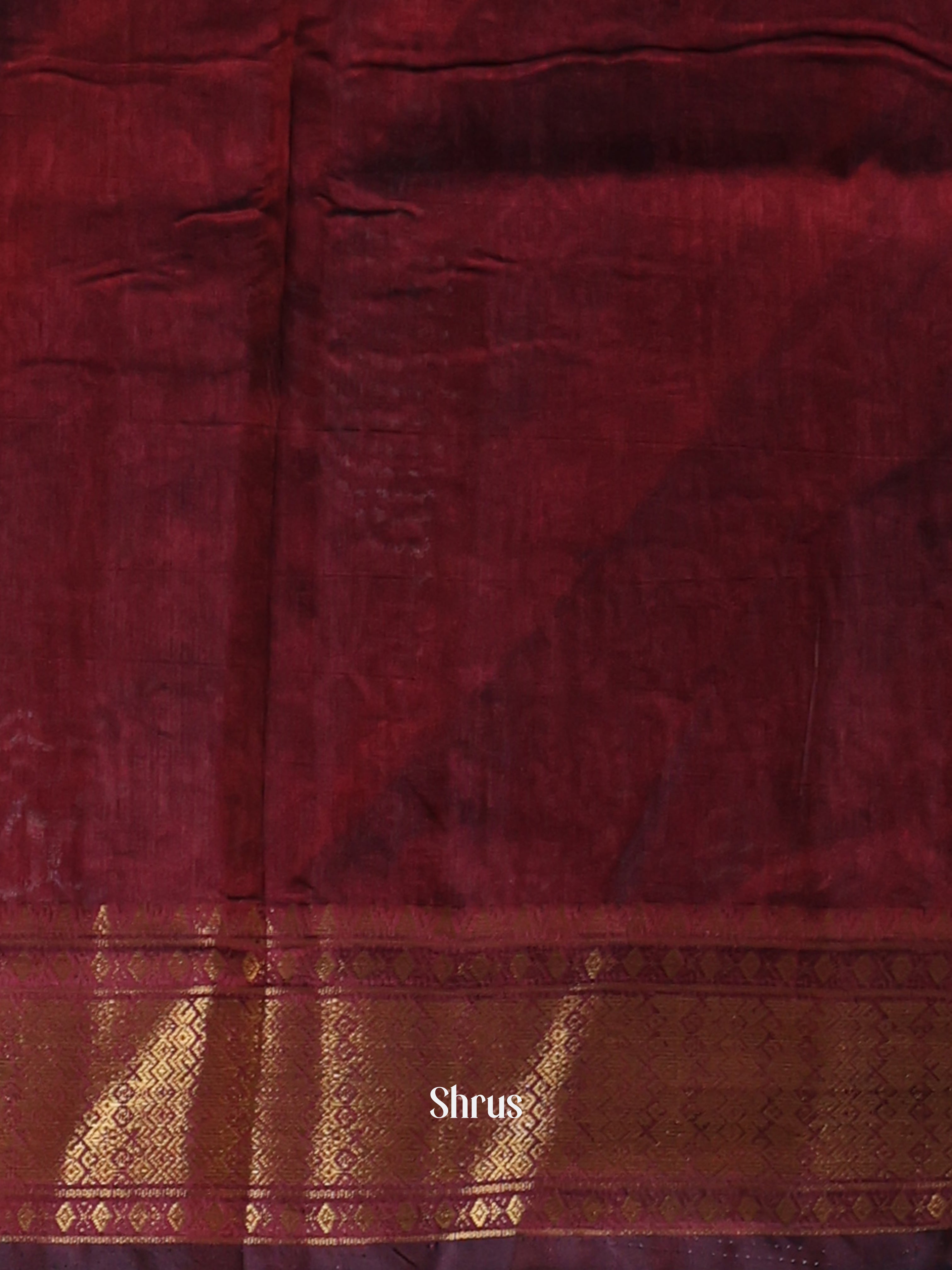 Black & Maroon- Semi Patola Saree