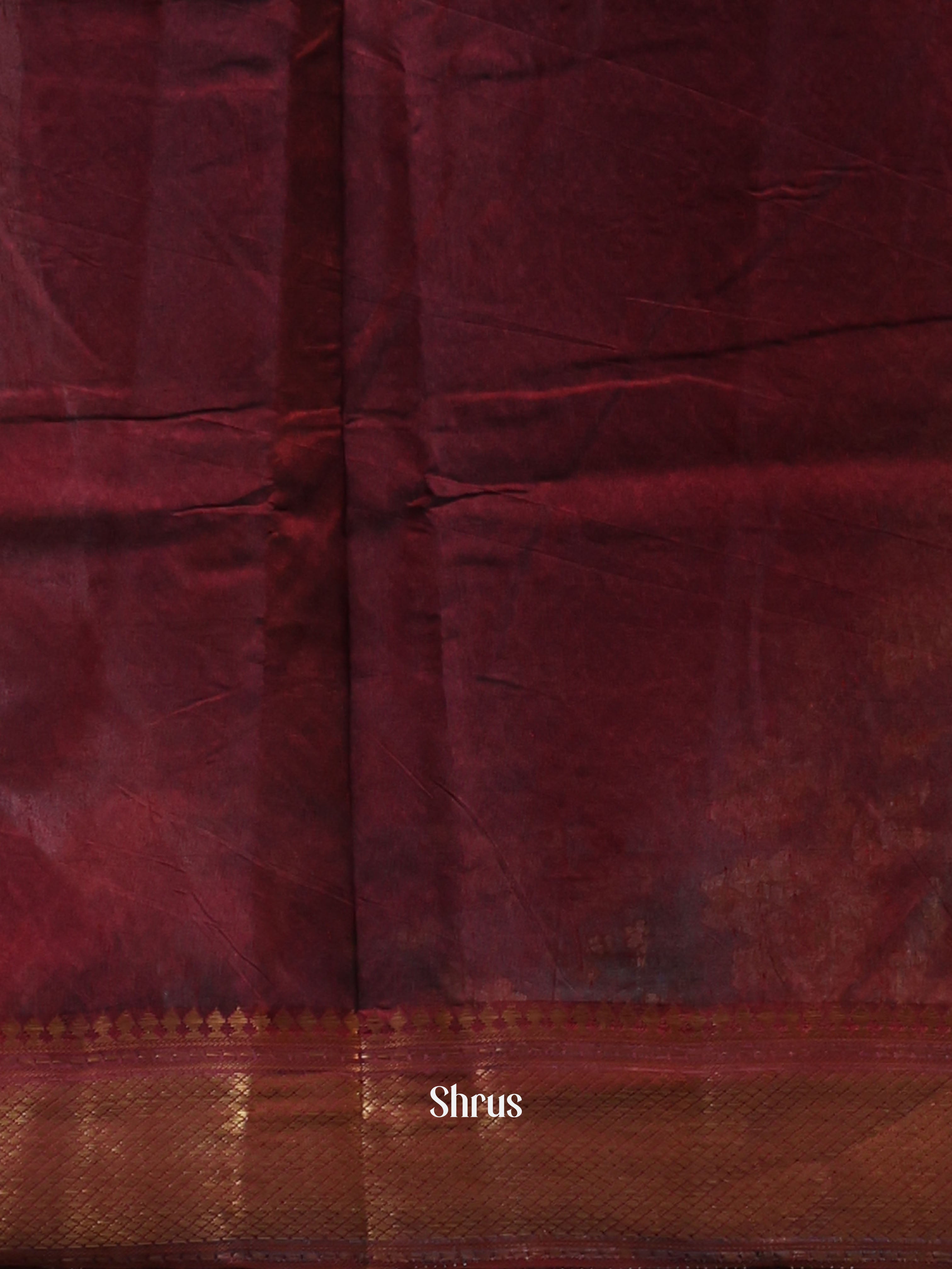 Black & Maroon - Semi Patola Saree