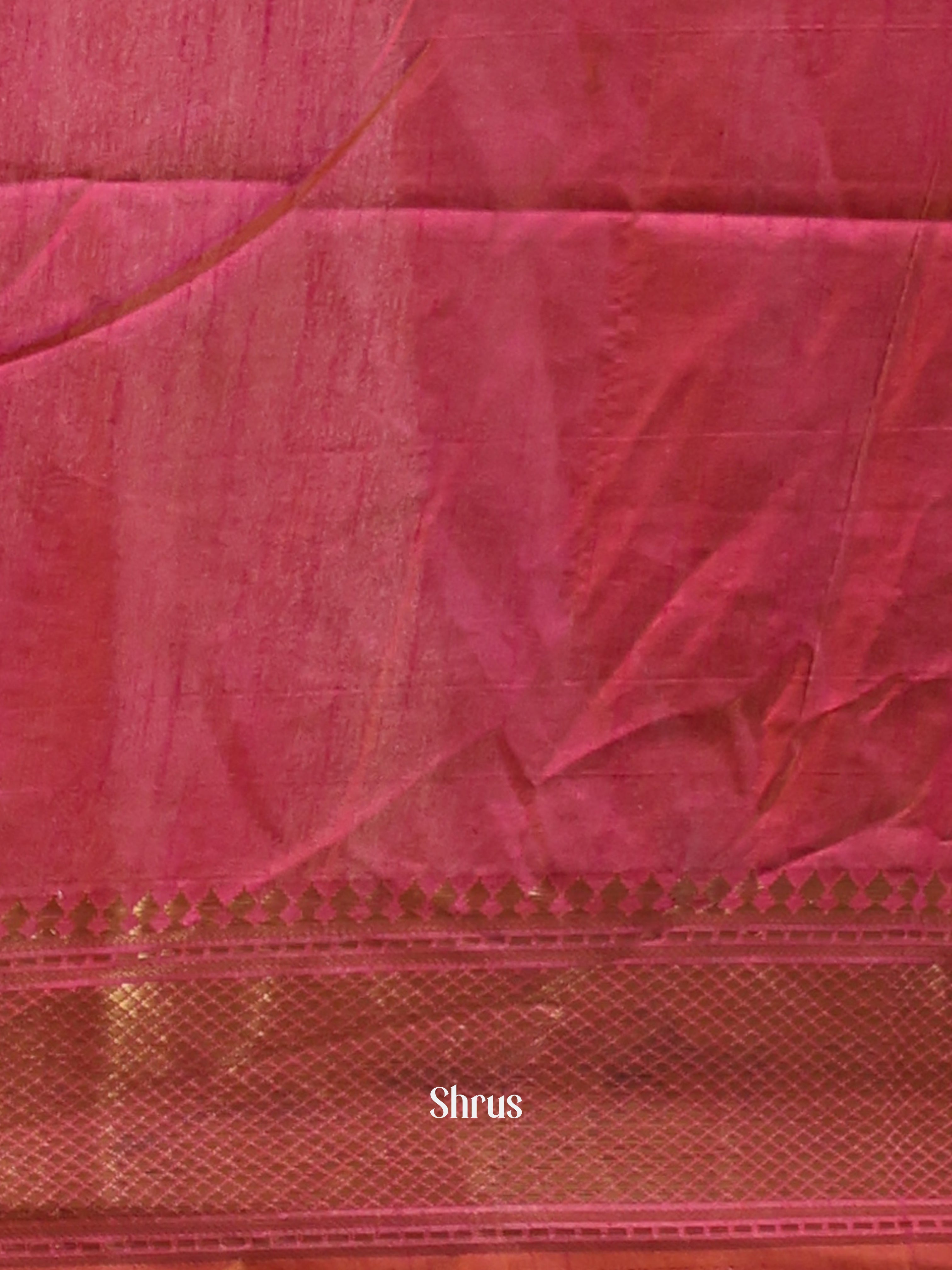 Blue & Pink - Semi Patola Saree