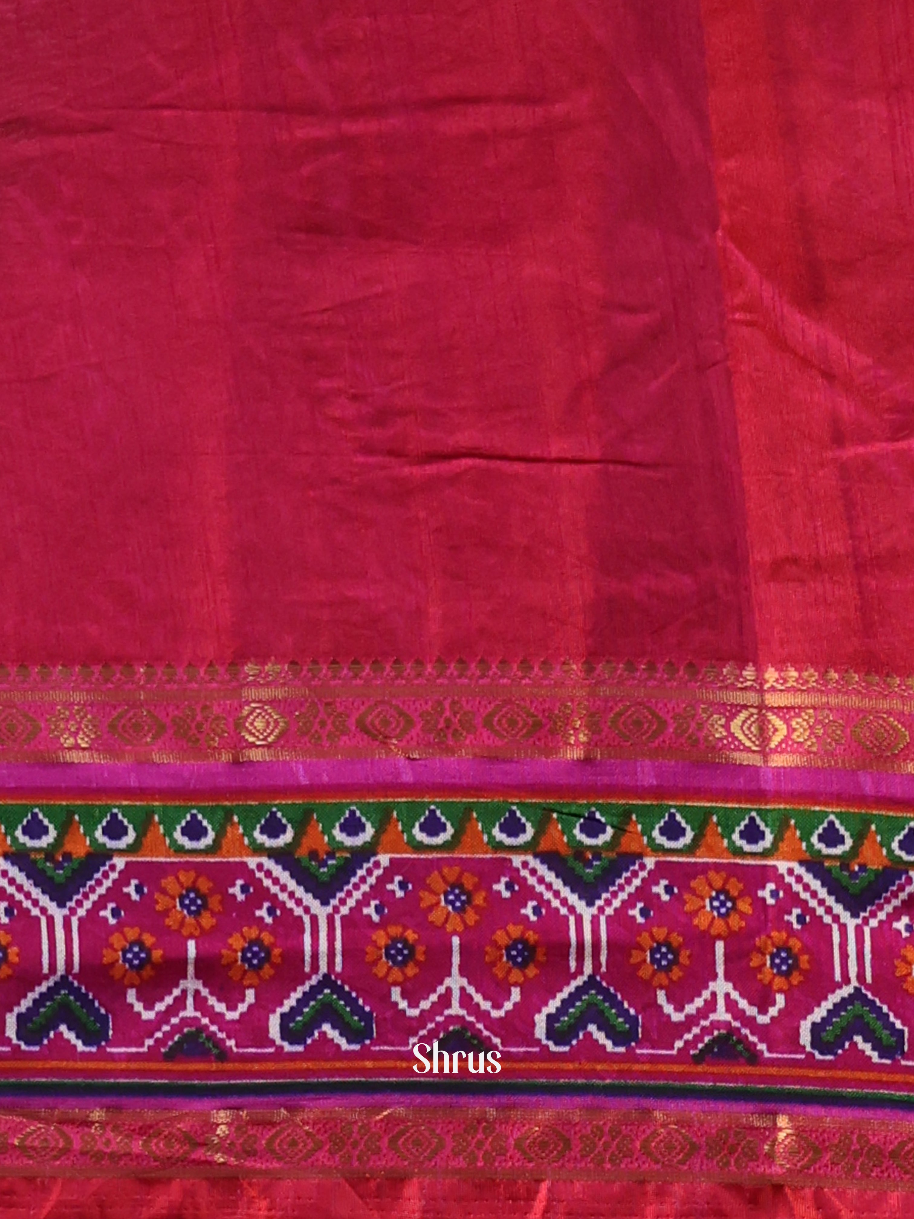 Purple & Maroon- Semi Patola Saree - Shop on Shrus.com