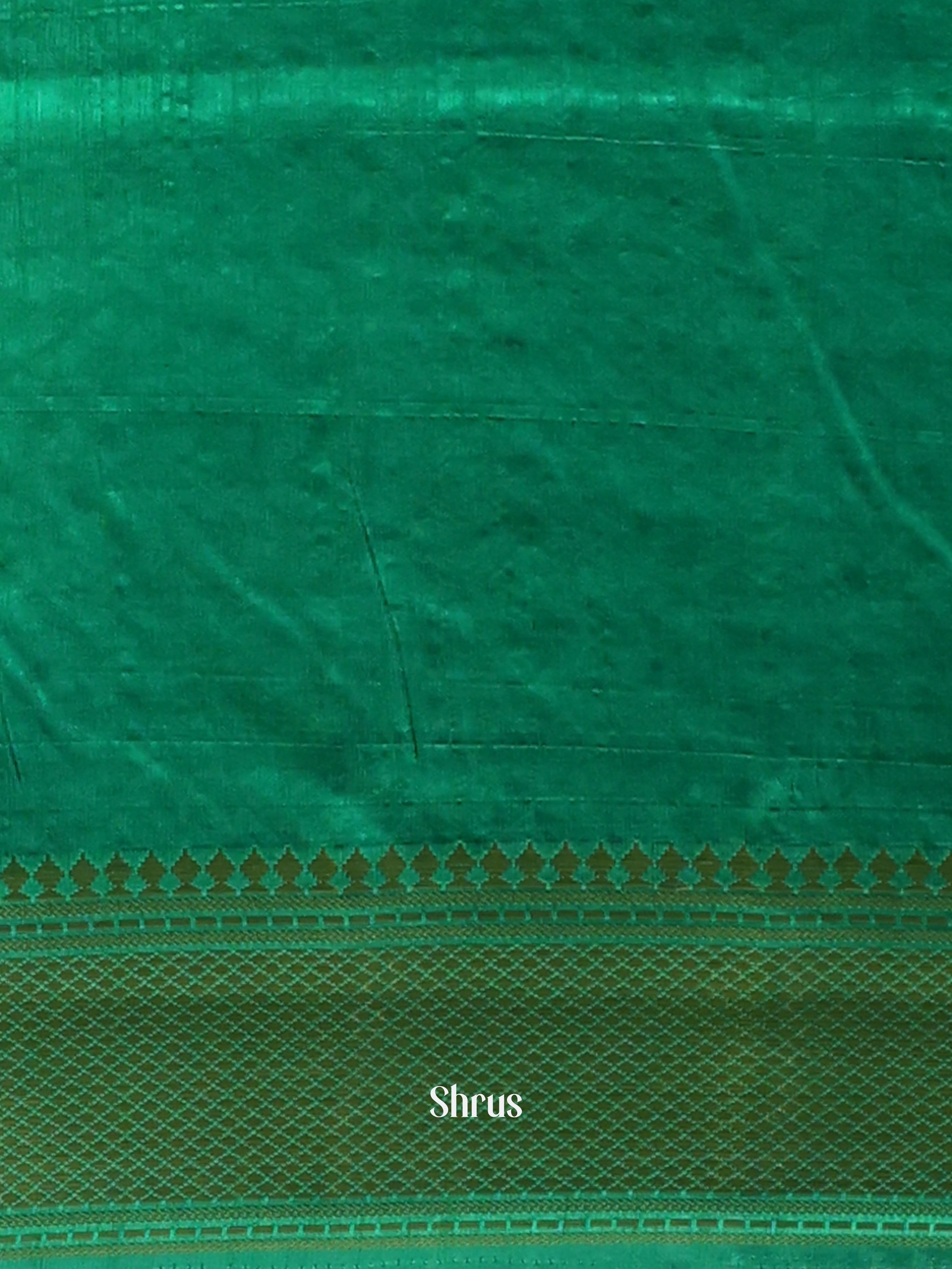 Dark Green & Green - Semi Patola Saree - Shop on Shrus.com
