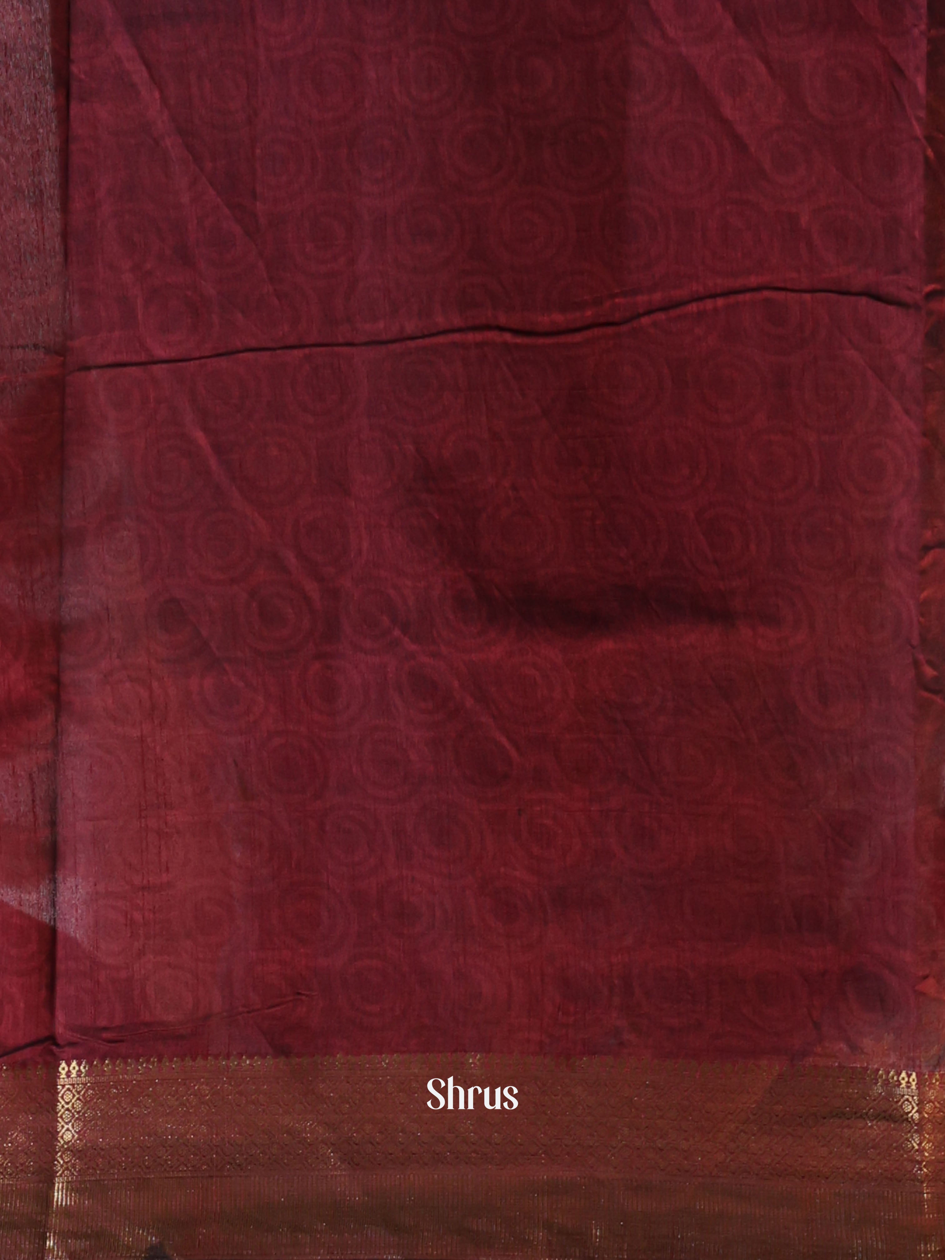 Black  & Maroon - Semi Patola Saree