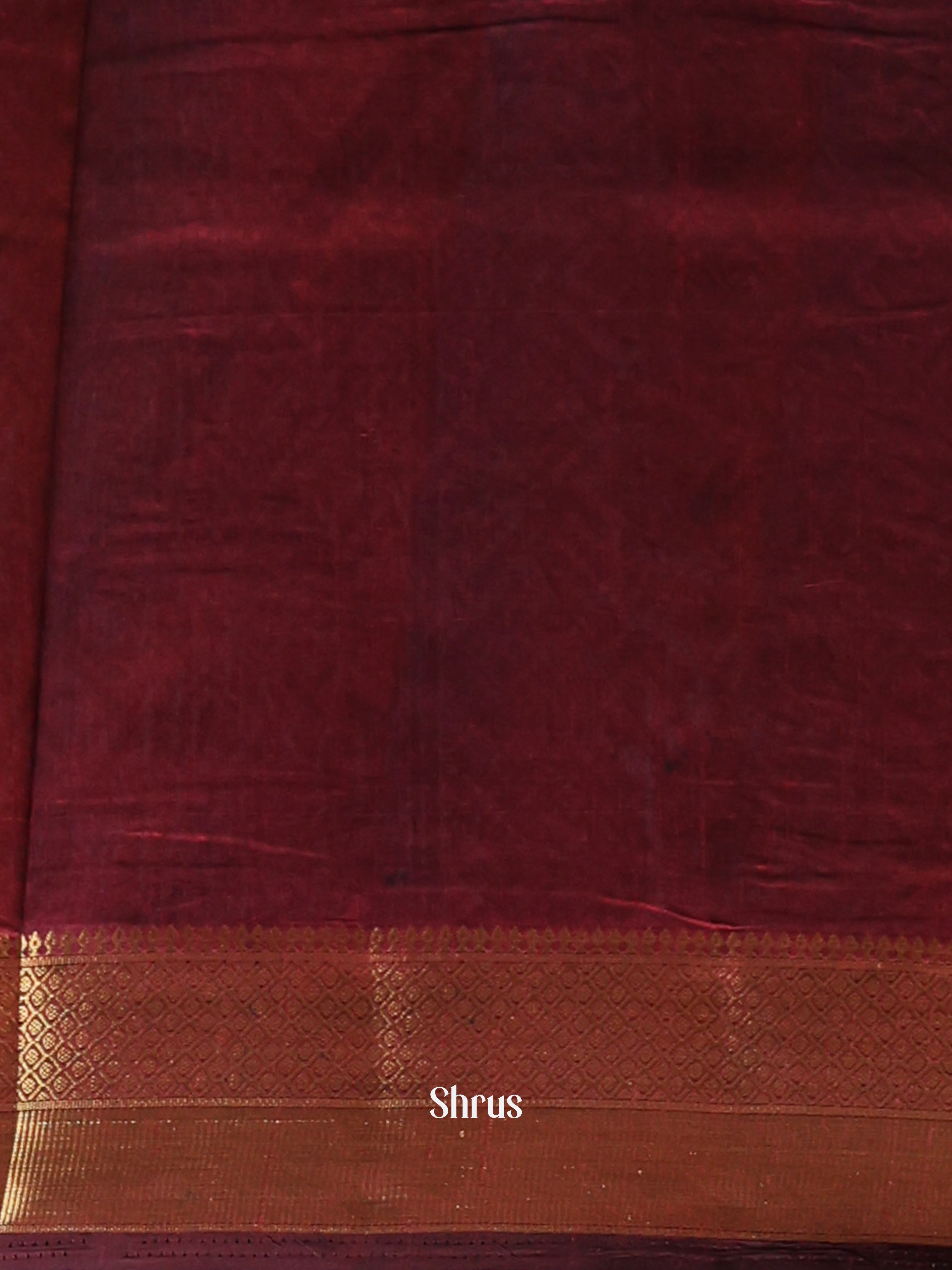 Black & Maroon  - Semi Patola Saree