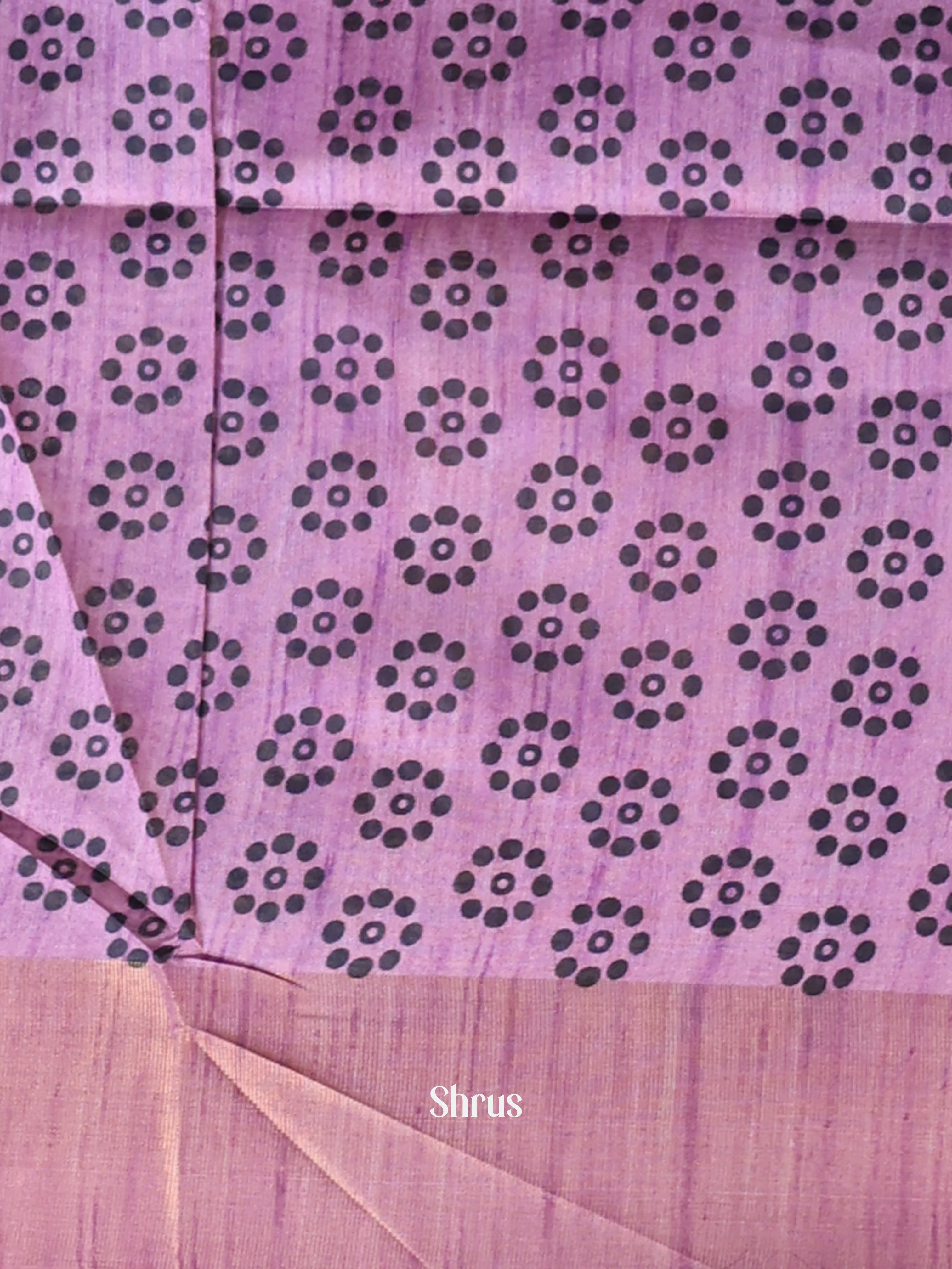 Purple & Black - Champa semitussar Saree