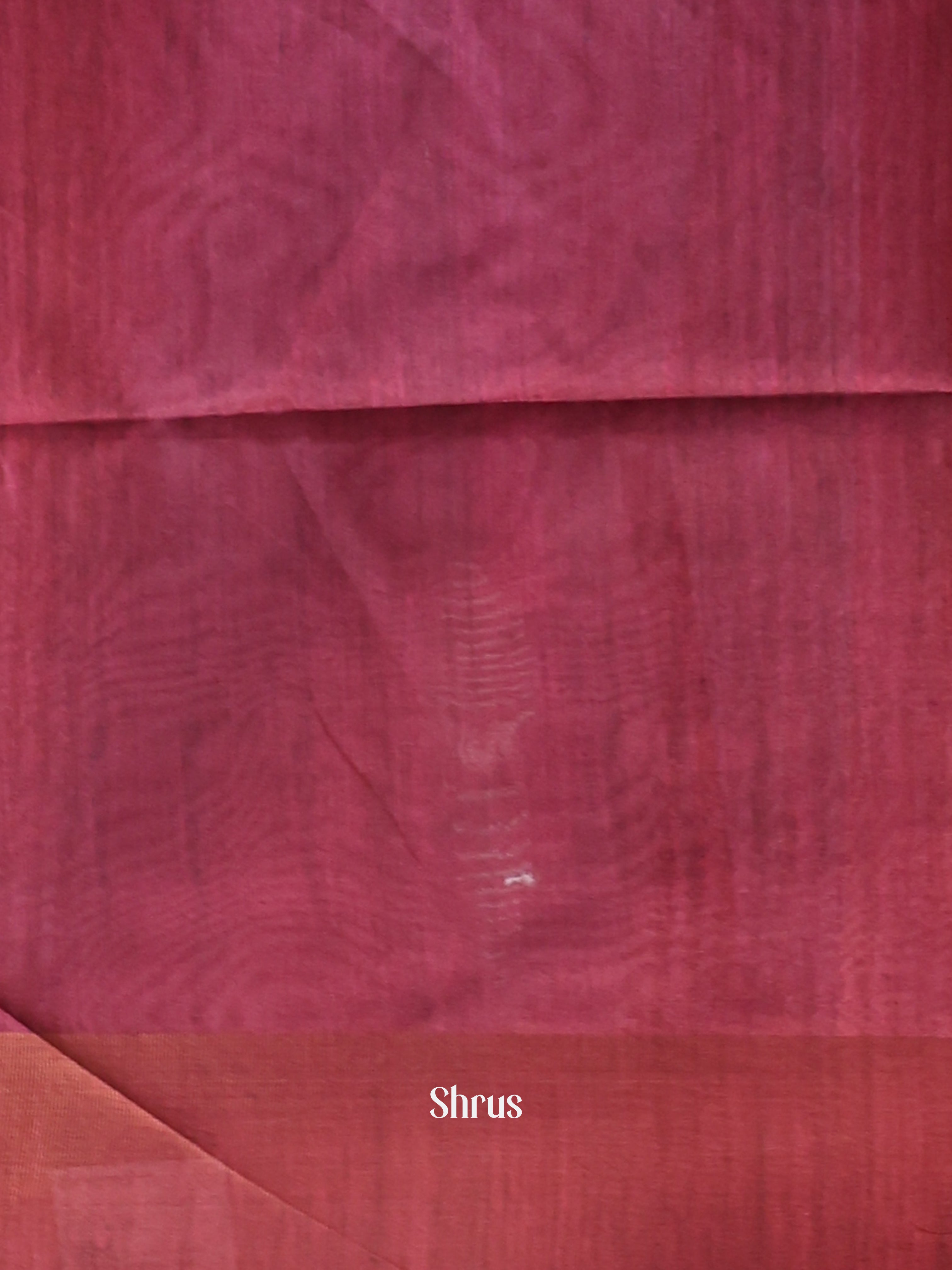 Cream & Maroon - Champa semitussar Saree