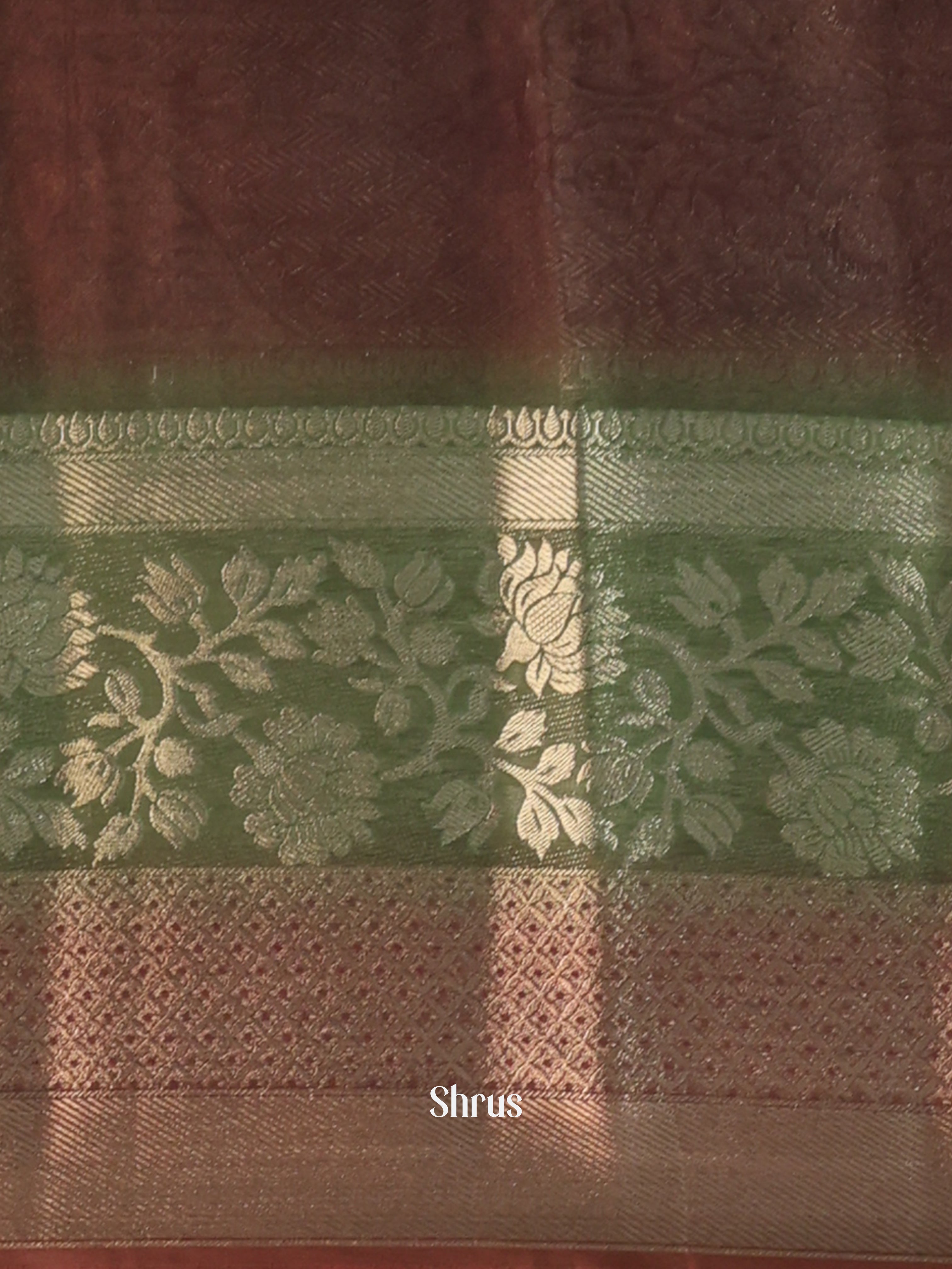 Lite & Dark Brown - Printed chanderi Saree