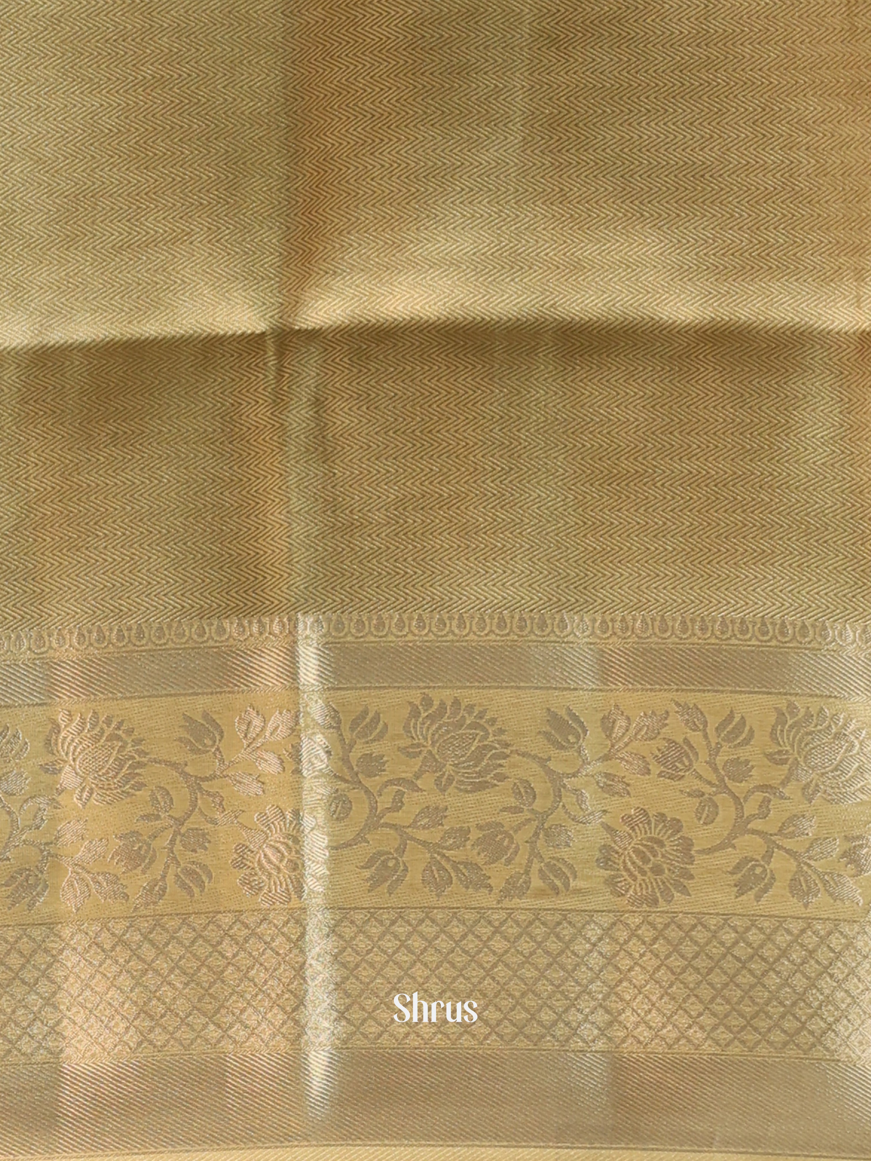 Cream- Printed chanderi Saree