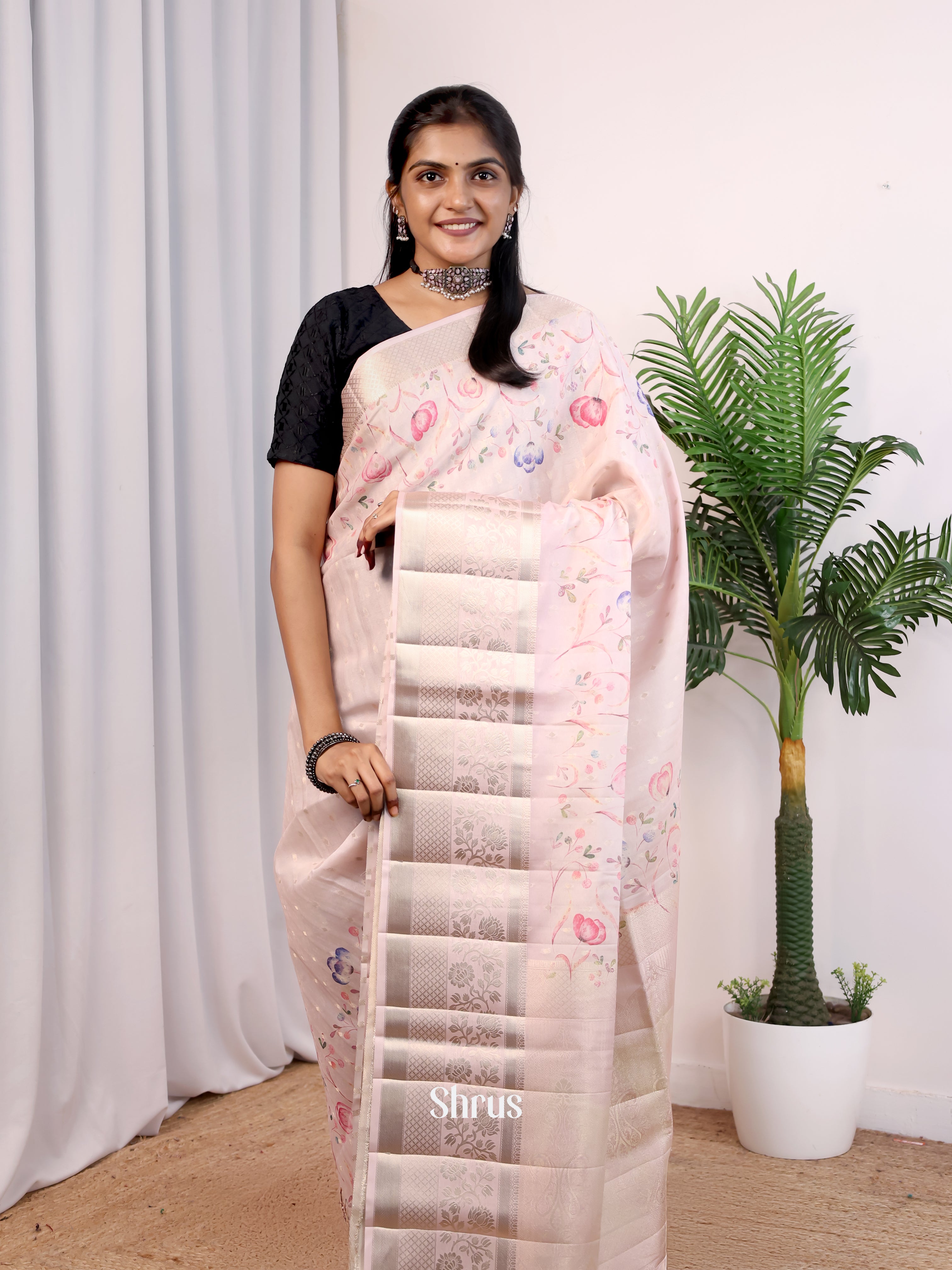 CJS18084 - Printed chanderi Saree - Shop on Shrus.com