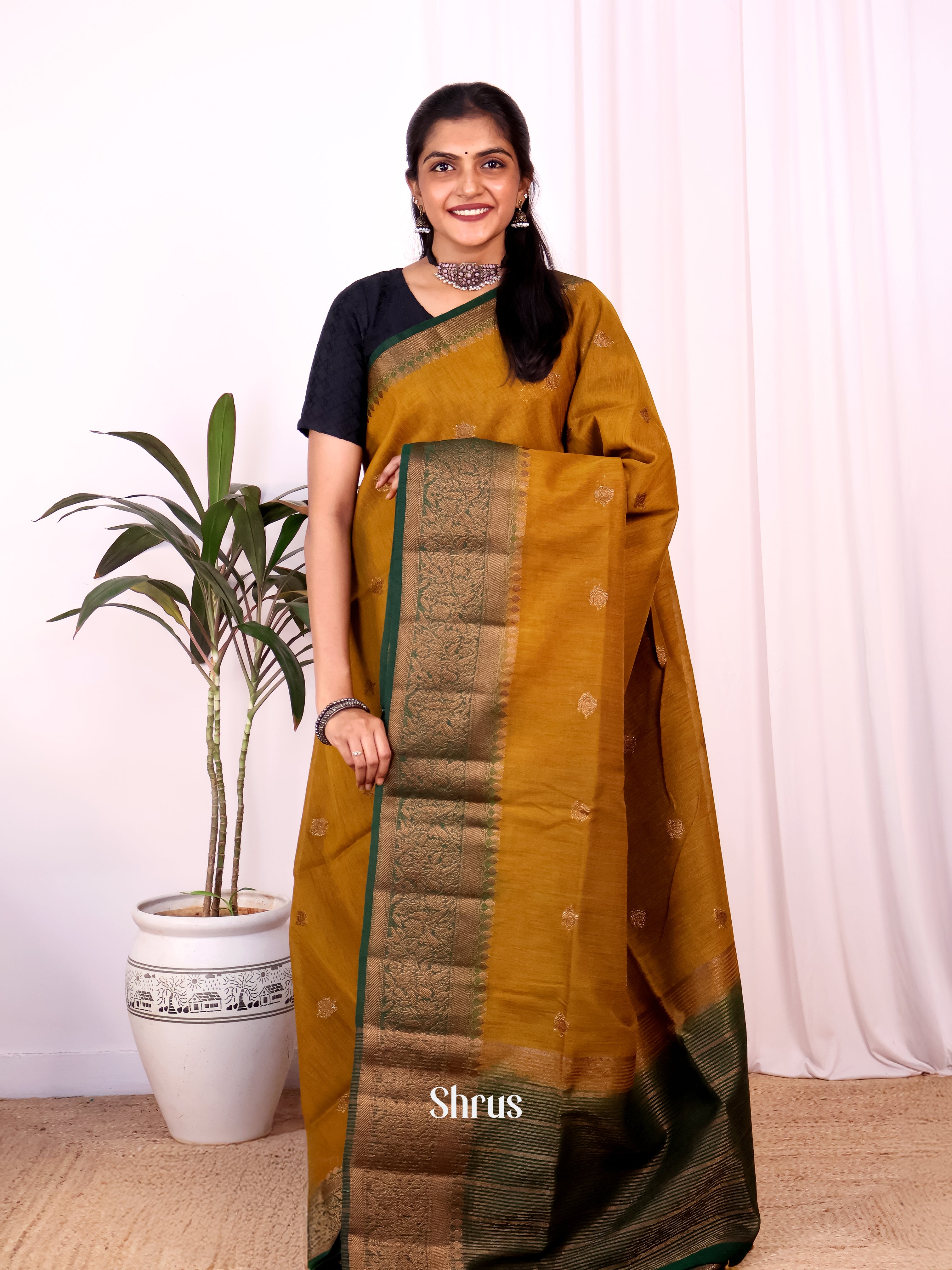 CJS18173 - Semi Jute Saree - Shop on Shrus.com