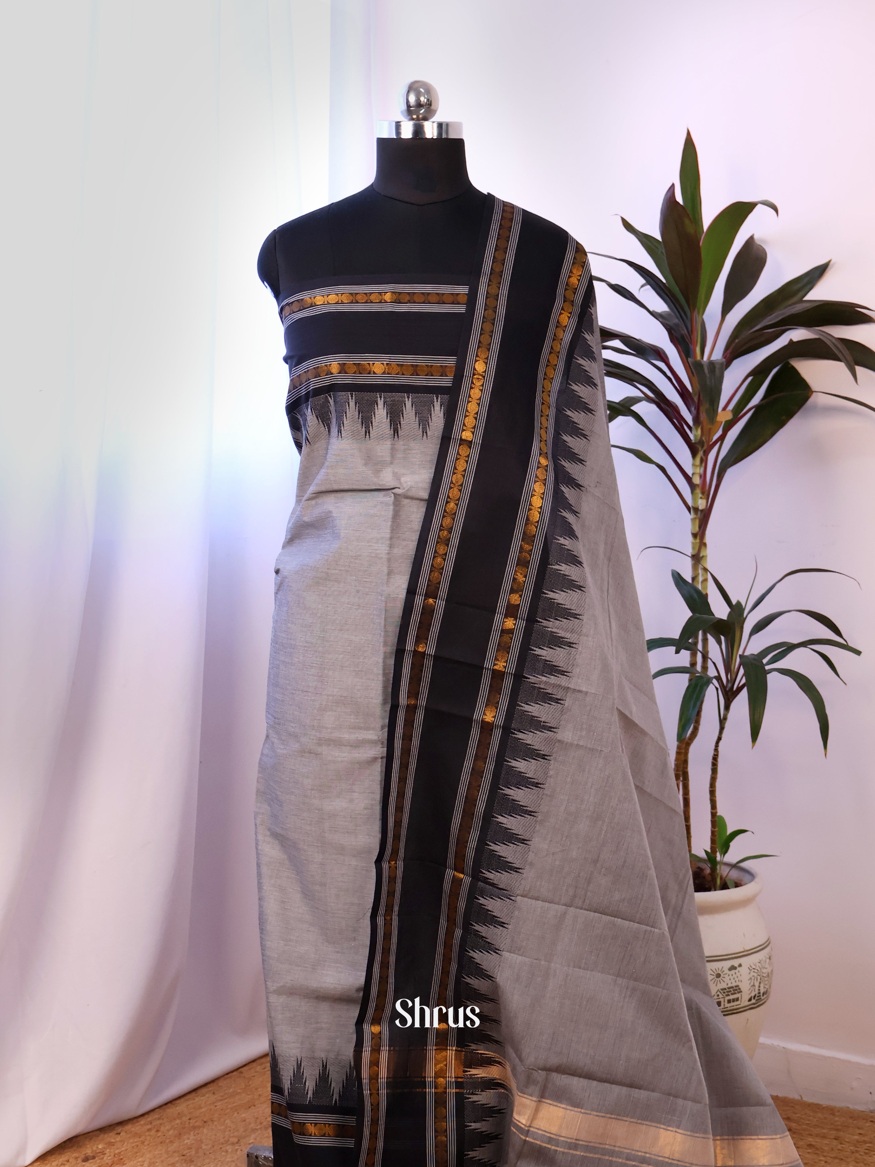 CJS18240 - chettinad top & dupatta combo