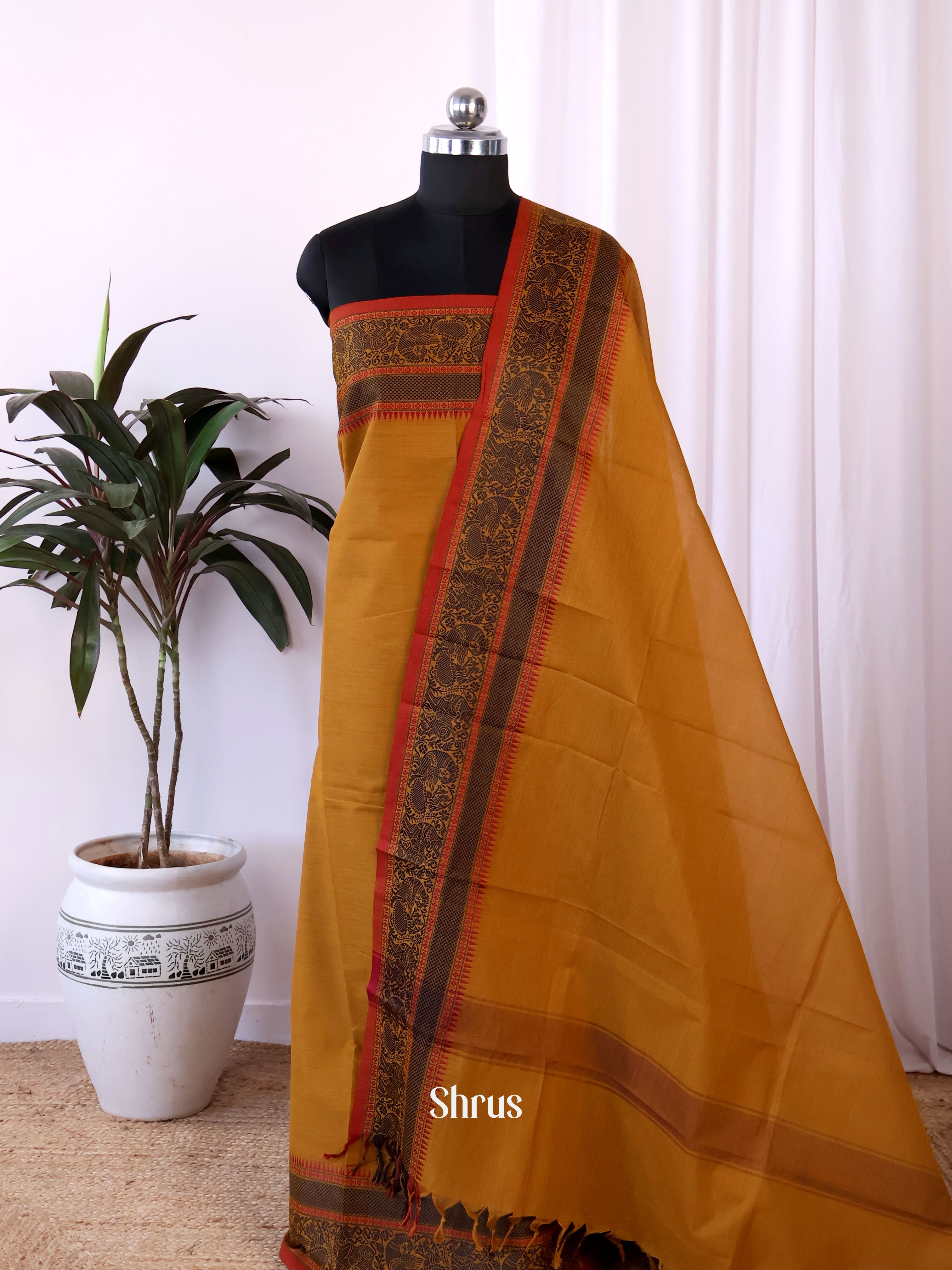 CJS18243 - chettinad top & dupatta combo