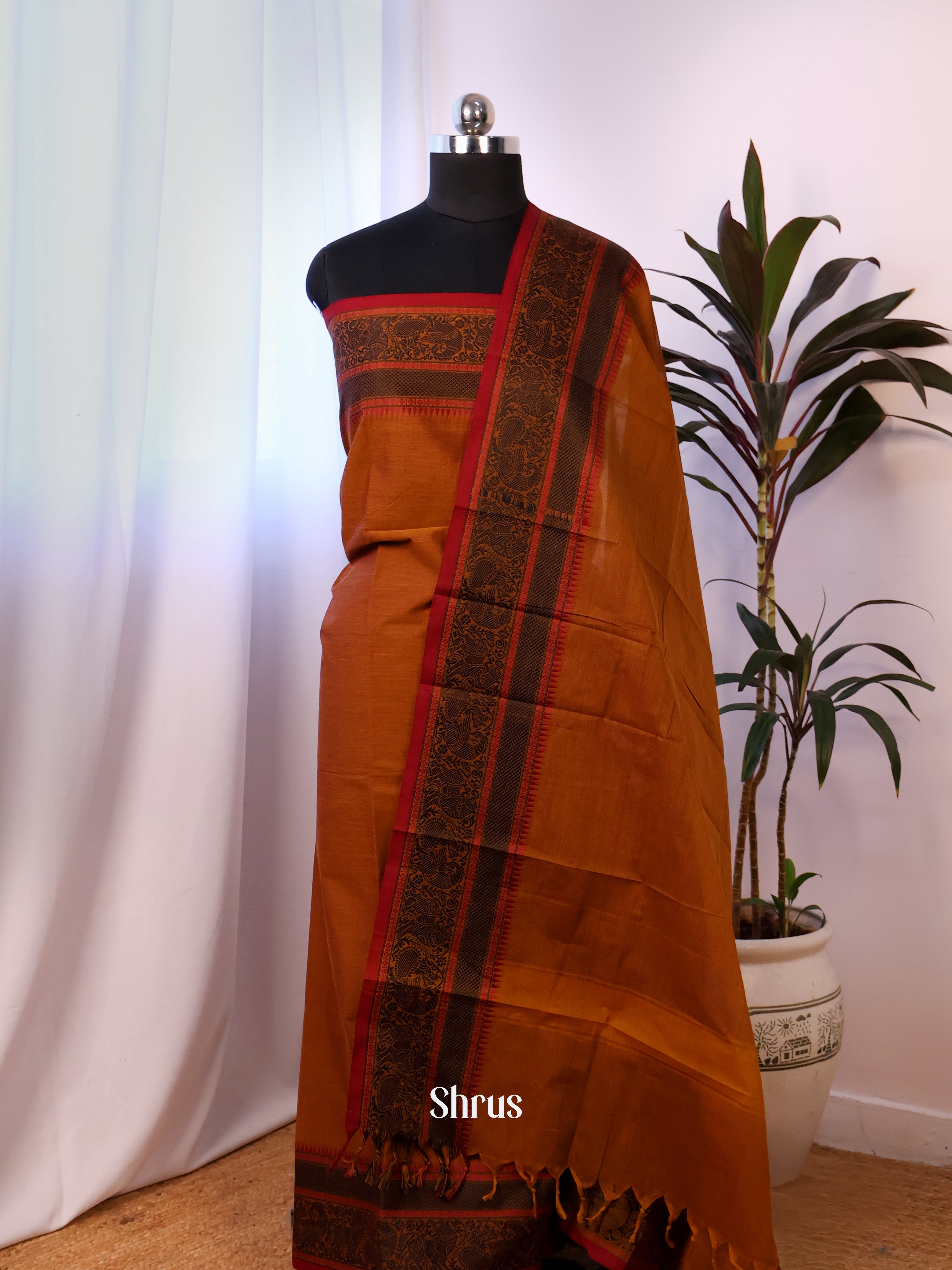 CJS18244 - chettinad top & dupatta combo