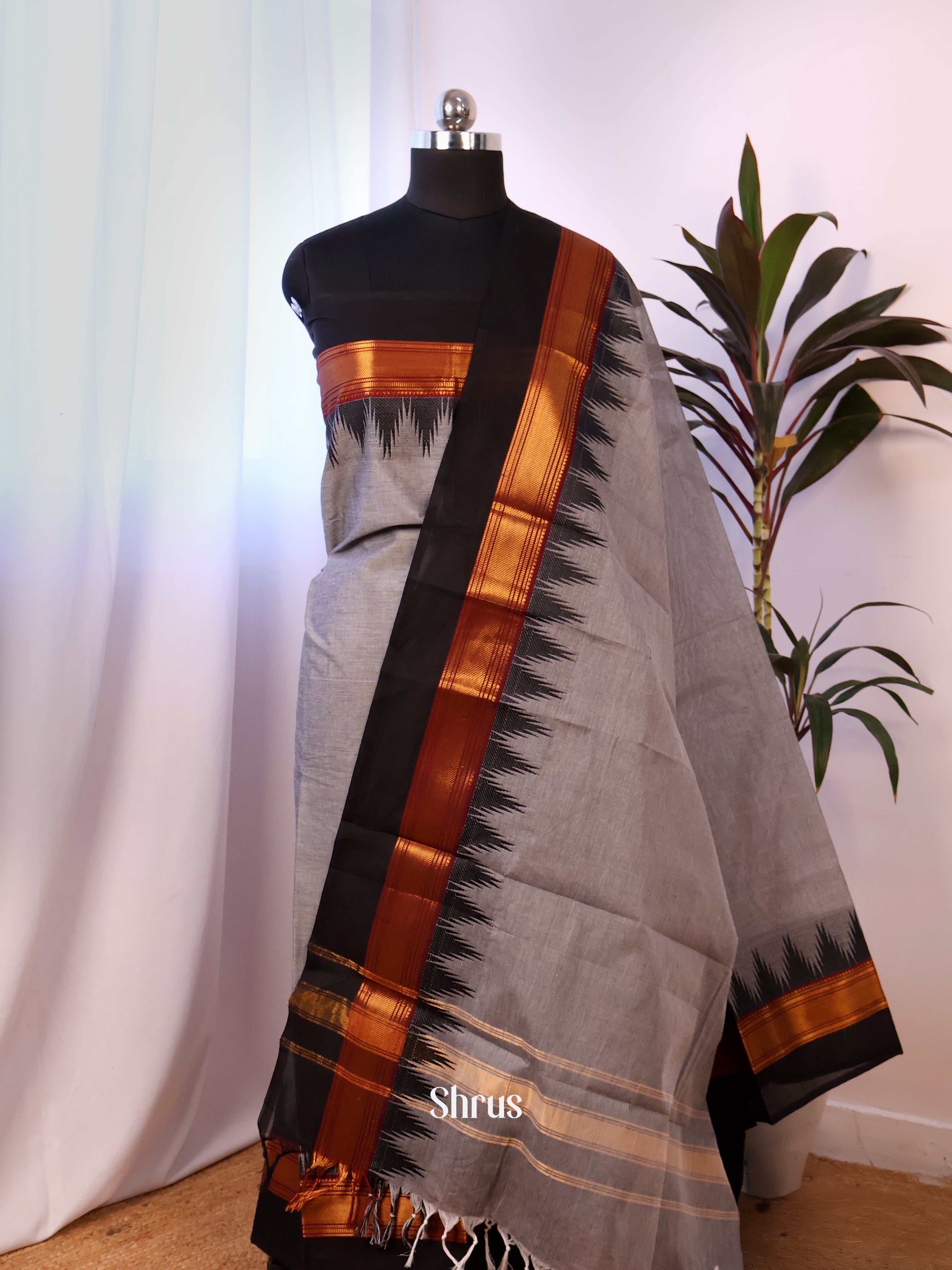 CJS18247 - chettinad top & dupatta combo