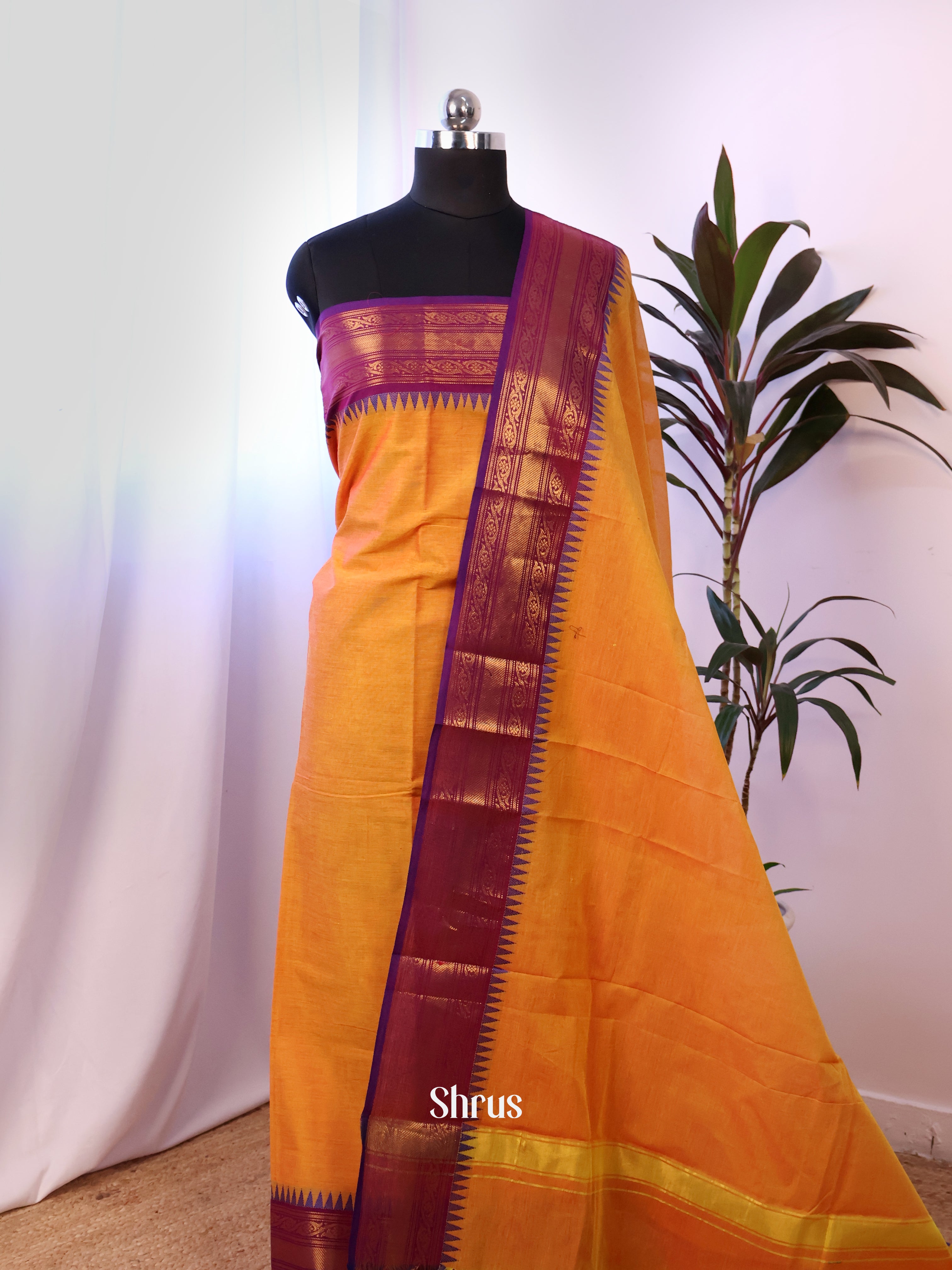 CJS18262 - chettinad top & dupatta combo