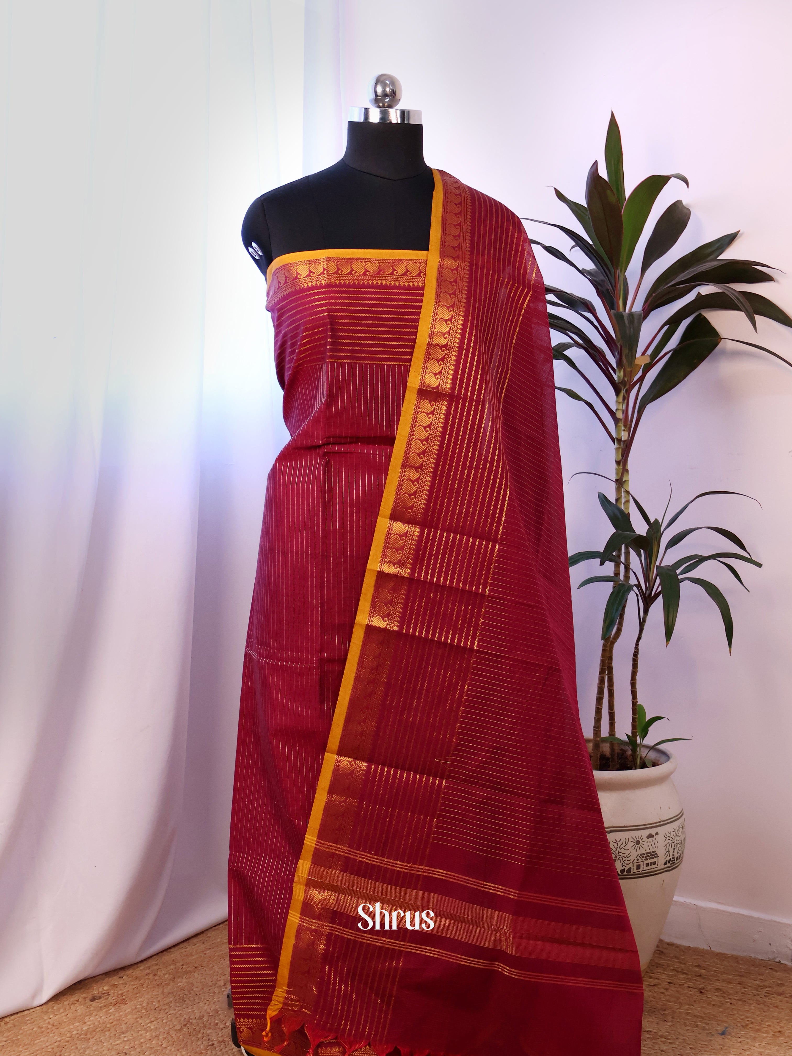 CJS18268 - chettinad top & dupatta combo