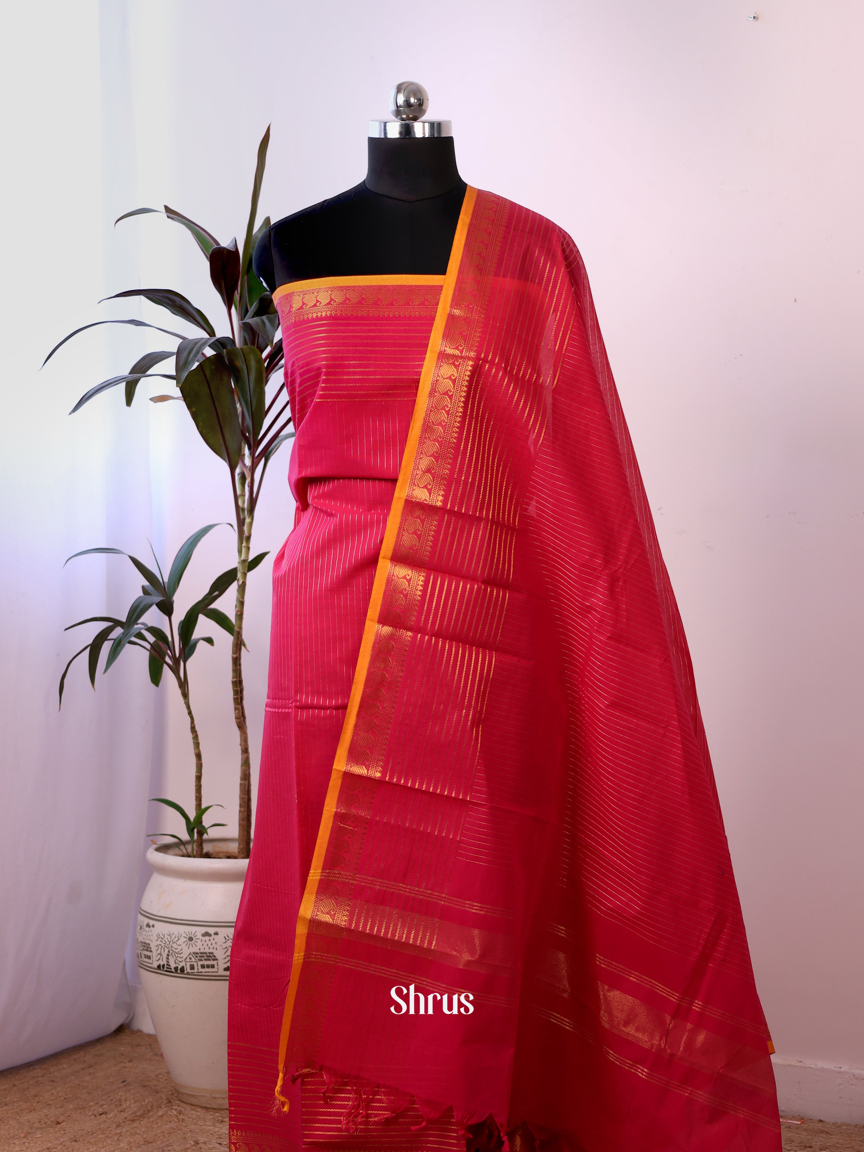 CJS18269 - chettinad top & dupatta combo