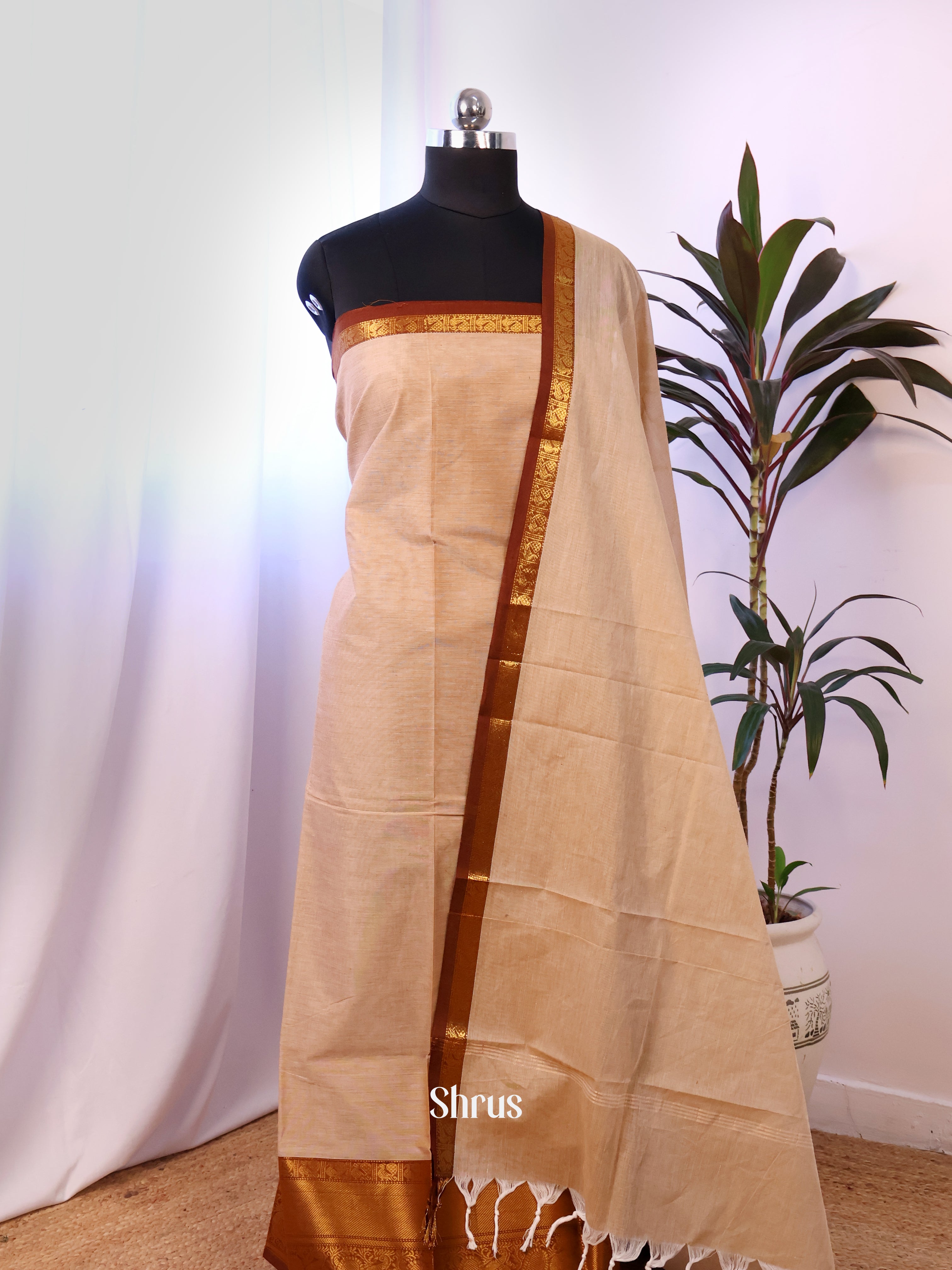 CJS18278 - chettinad top & dupatta combo