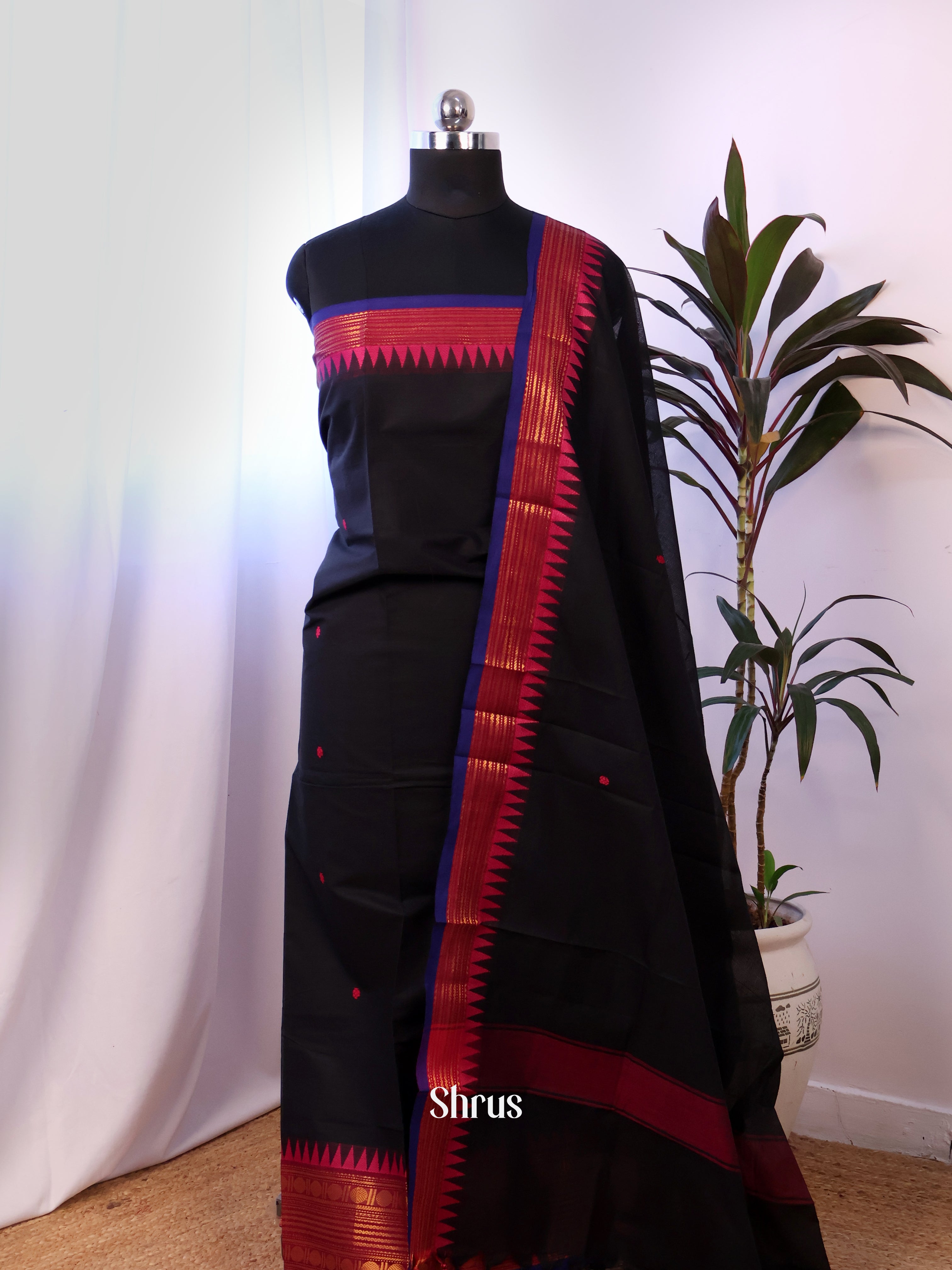 CJS18281 - chettinad top & dupatta combo